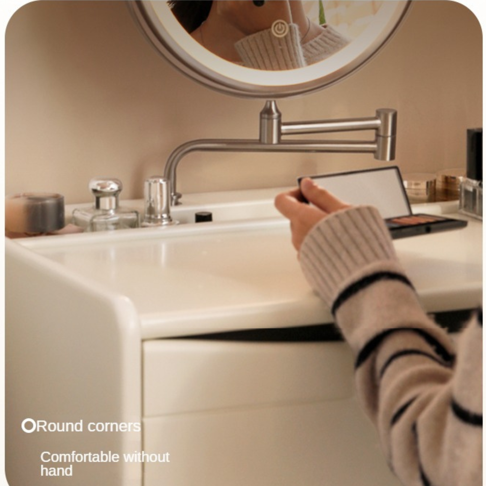 Solid Rubberwood Small White Vanity Table.