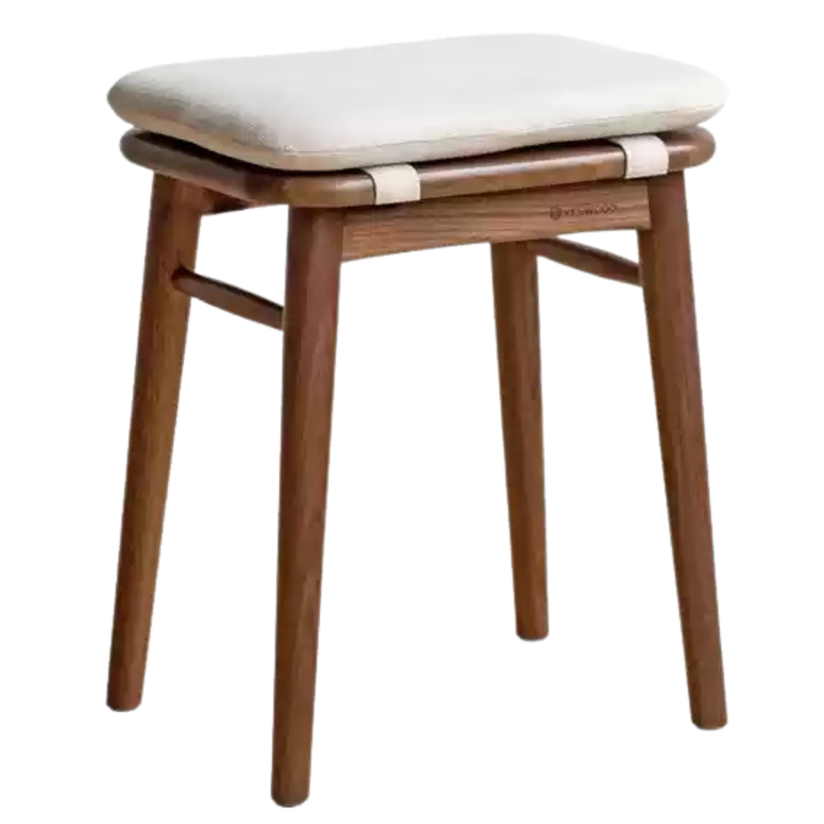 Black Walnut, Oak, Cherry, Sandalwood, Solid Rubberwood Light Luxury Makeup Stool