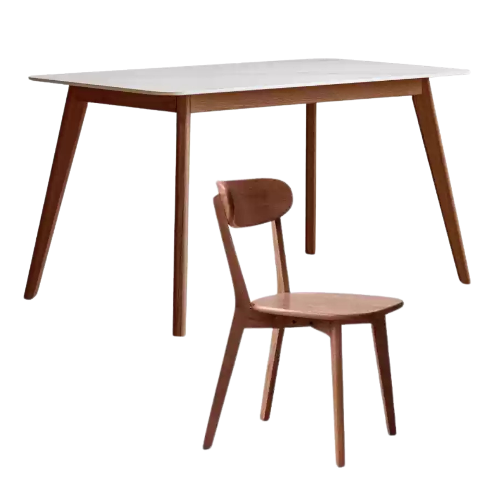 Solid RubberWood, Oak Solid Wood Rock Modern Dining Table