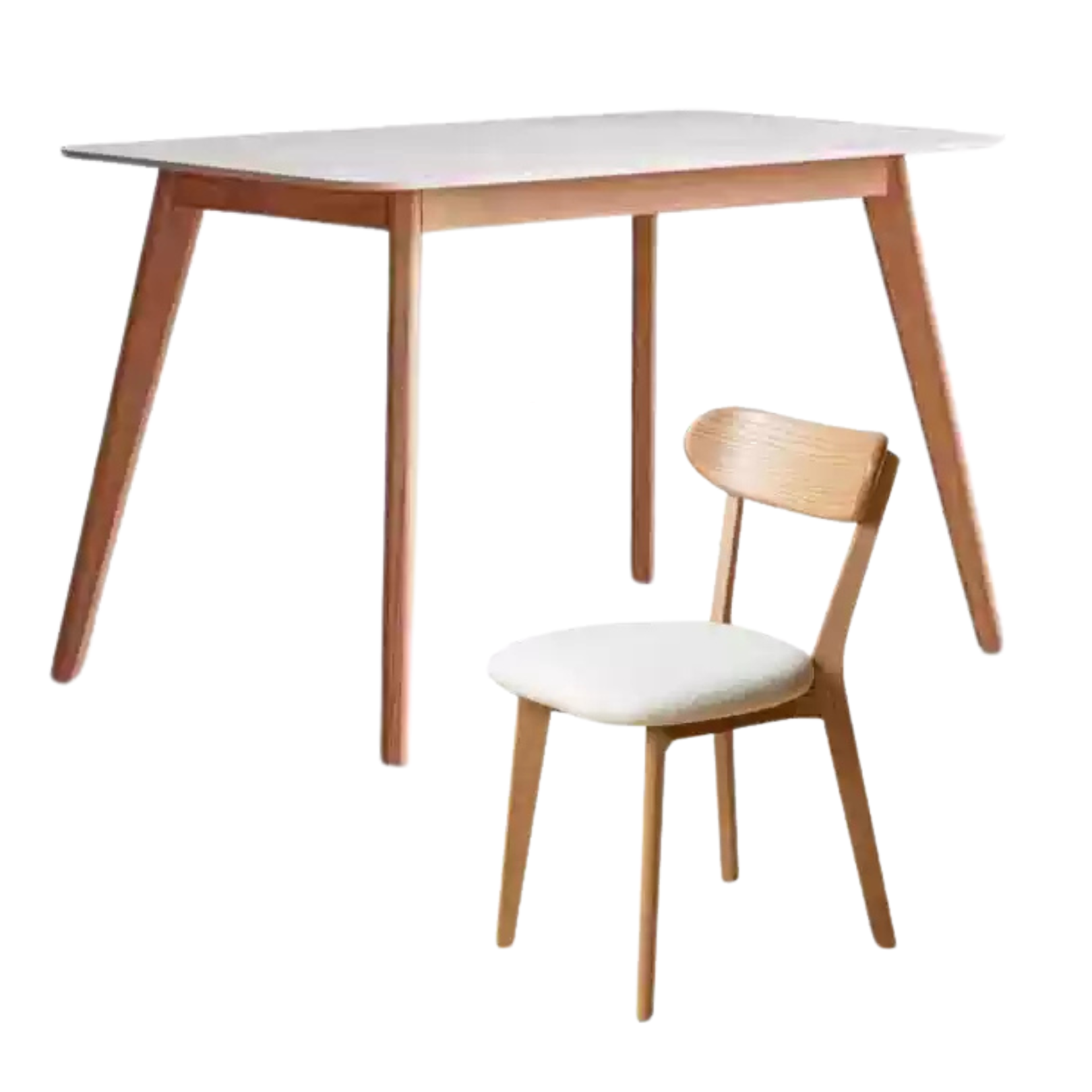 Solid RubberWood, Oak Solid Wood Rock Modern Dining Table