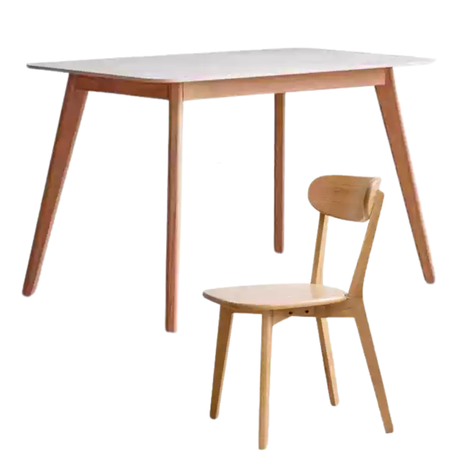 Solid RubberWood, Oak Solid Wood Rock Modern Dining Table