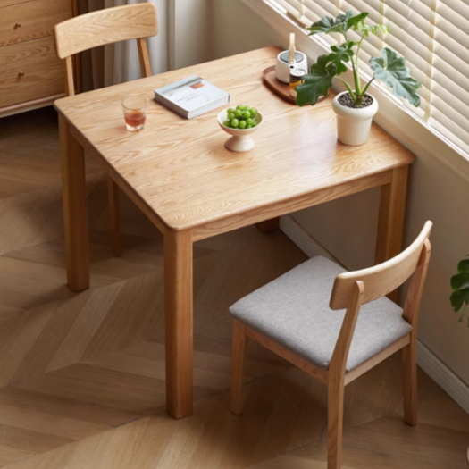 Oak Solid Wood Square Modern Dining Table