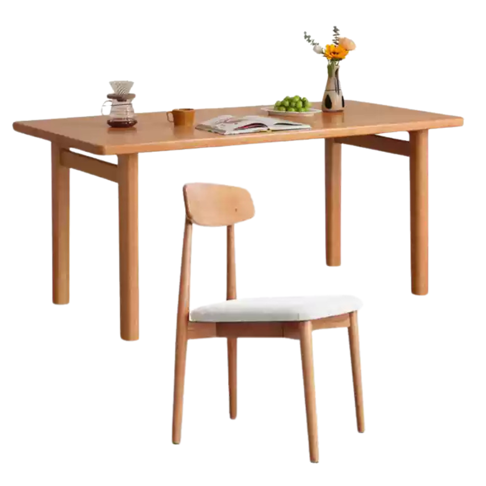 Cherry Solid Wood Large Dining Table