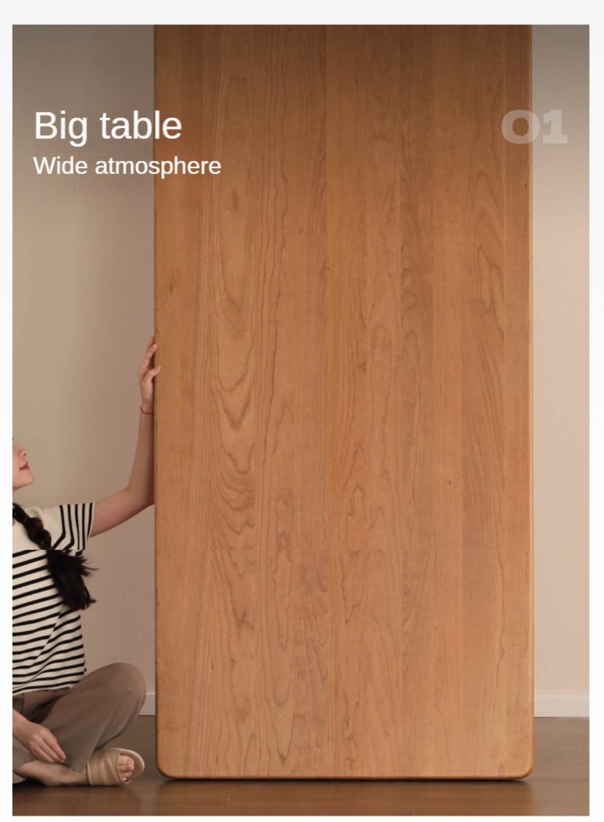 Cherry Solid Wood Large Dining Table