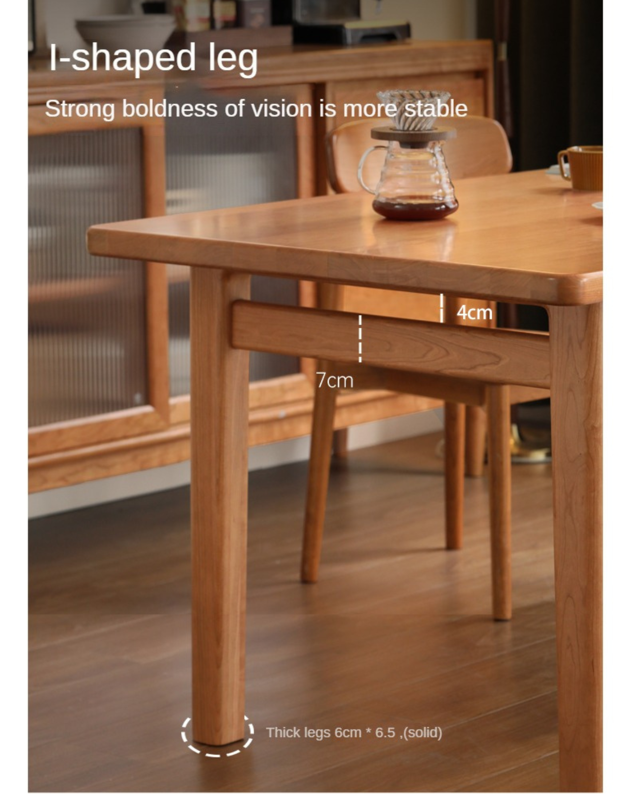 Cherry Solid Wood Large Dining Table