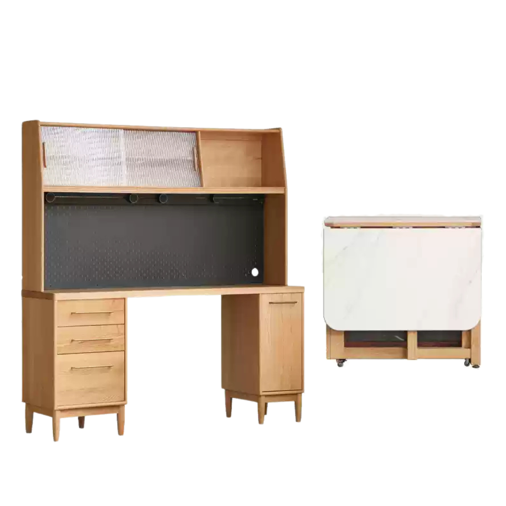 Oak Solid Wood Large Capacity Dining Sideboard