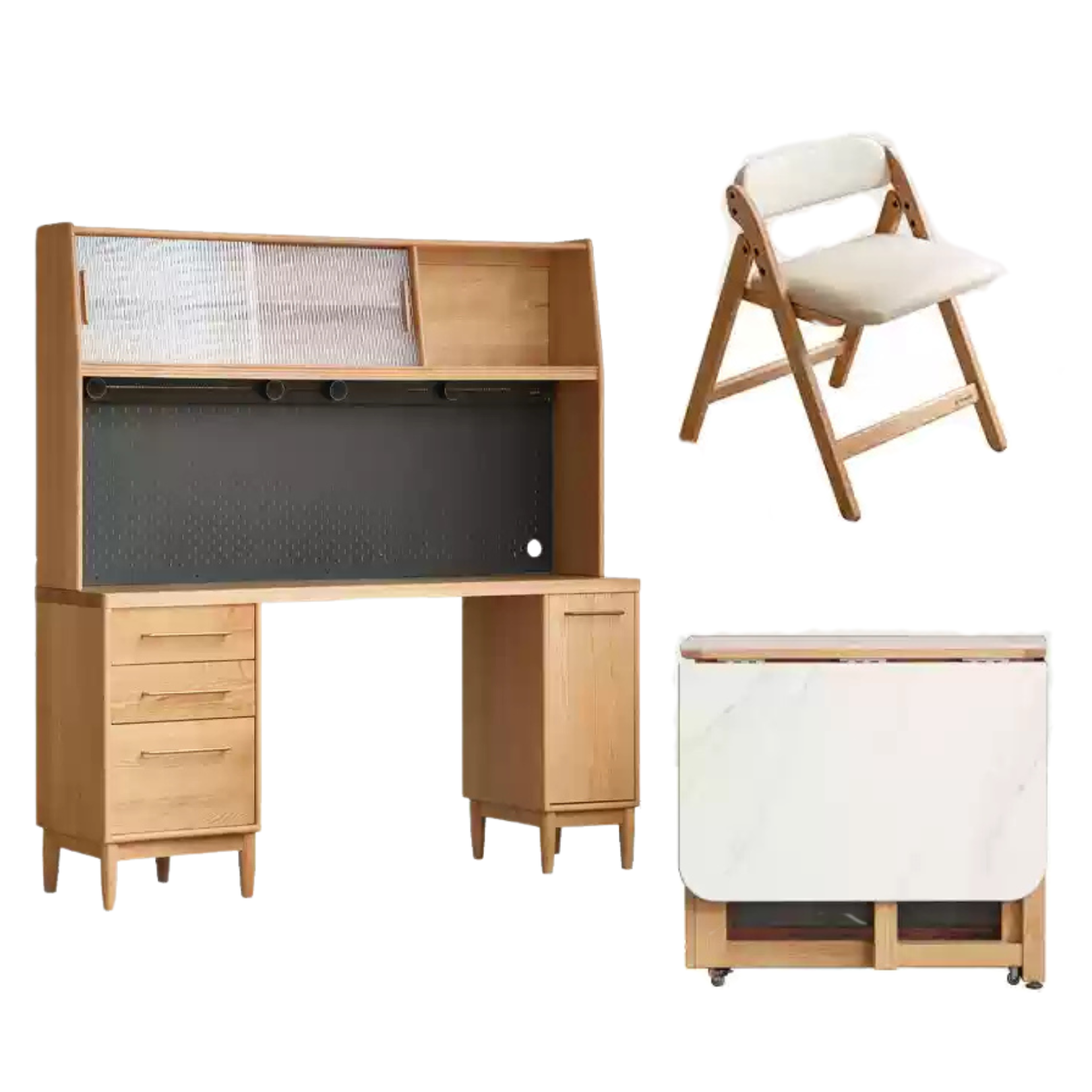 Oak Solid Wood Large Capacity Dining Sideboard