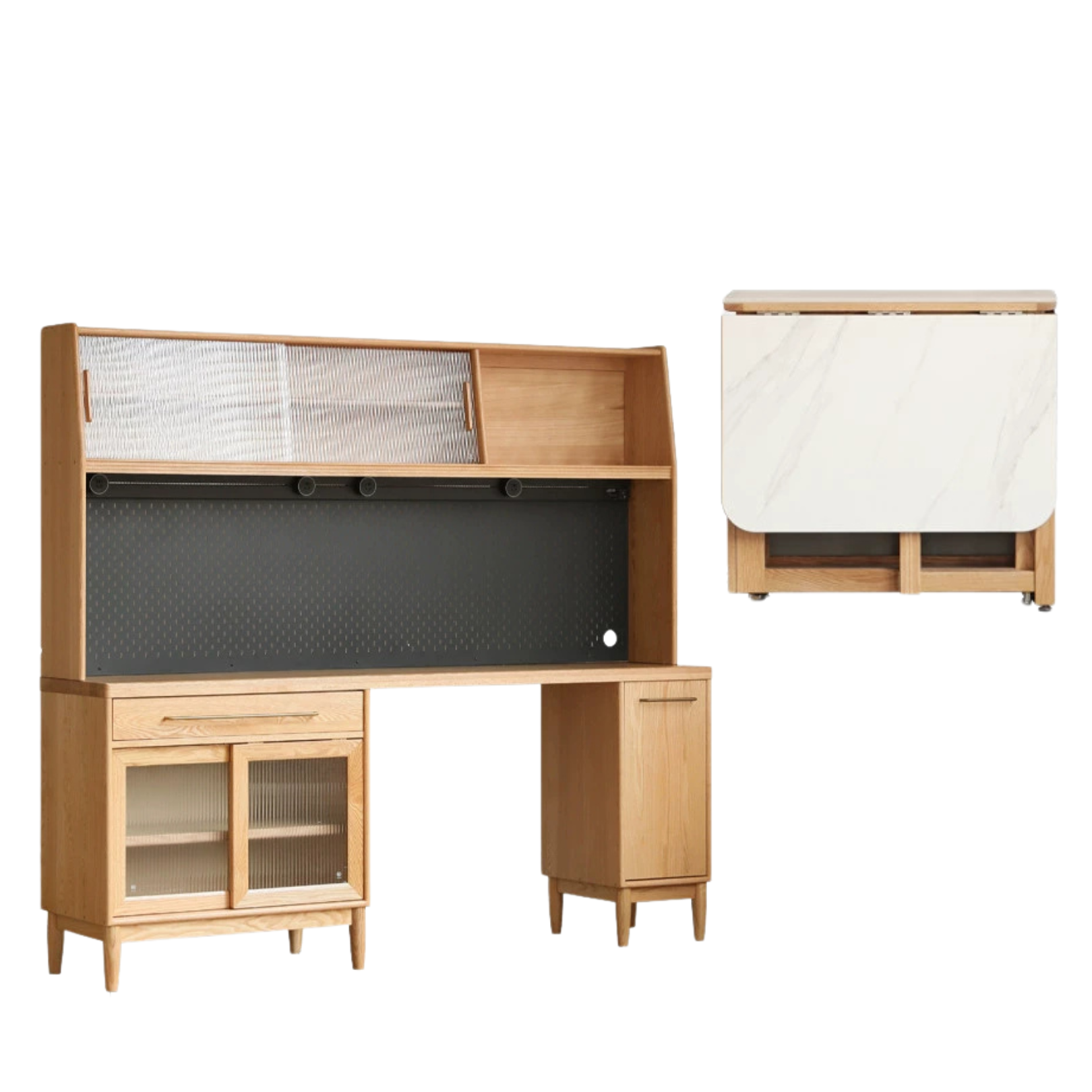 Oak Solid Wood Large Capacity Dining Sideboard