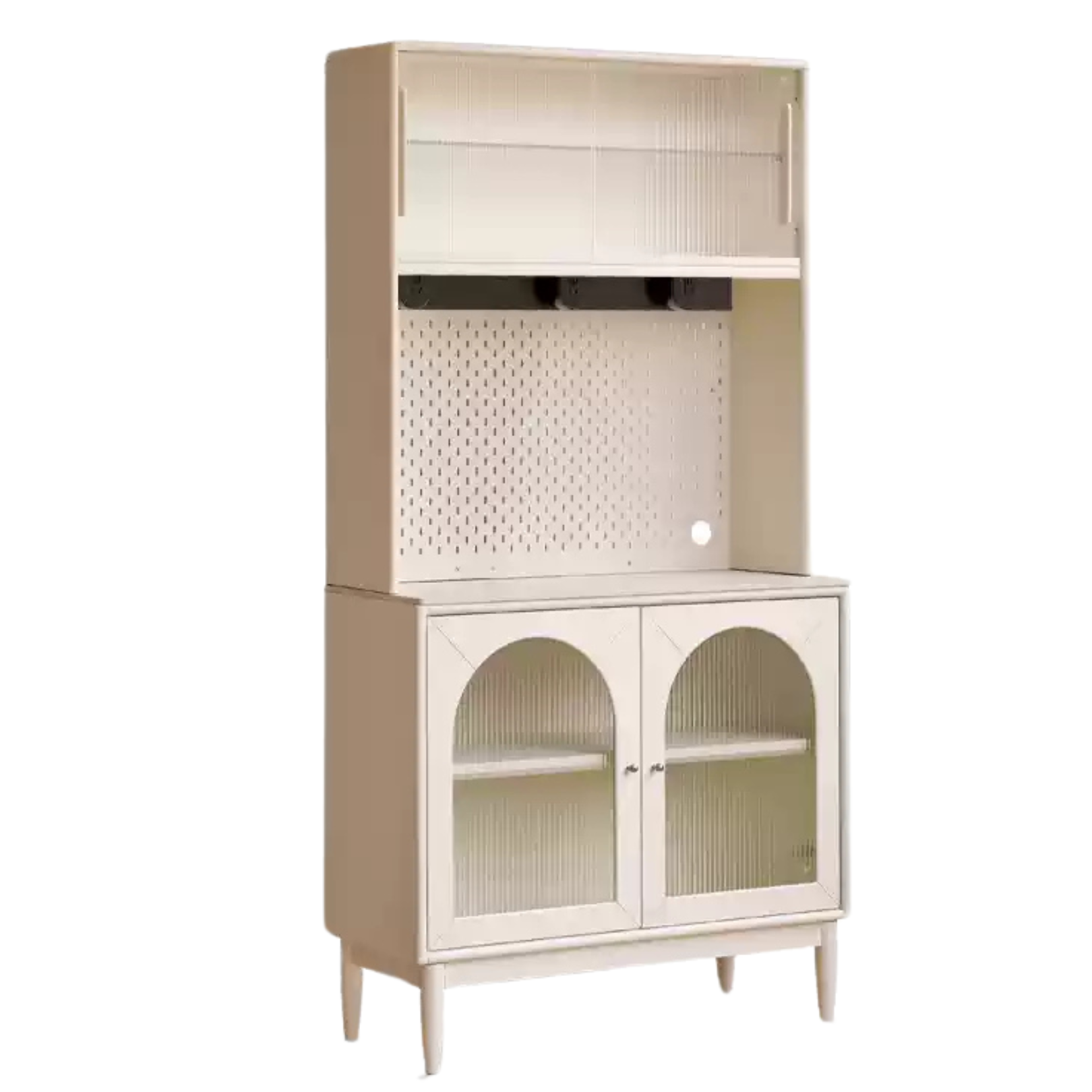 Poplar Solid Wood, Solid RubberWood French Cream Style Sideboard