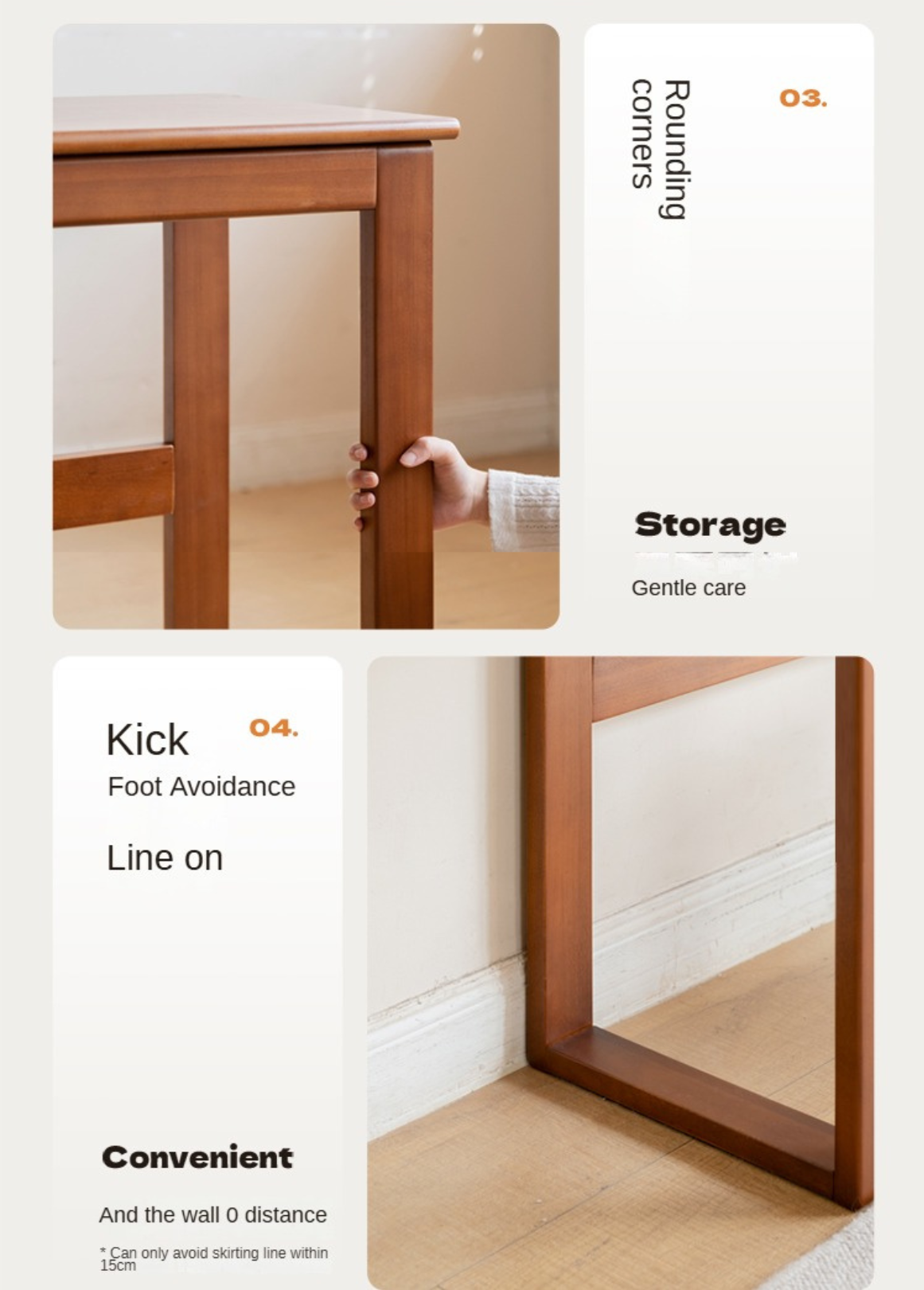 Poplar Solid Wood Narrow Office Desk.