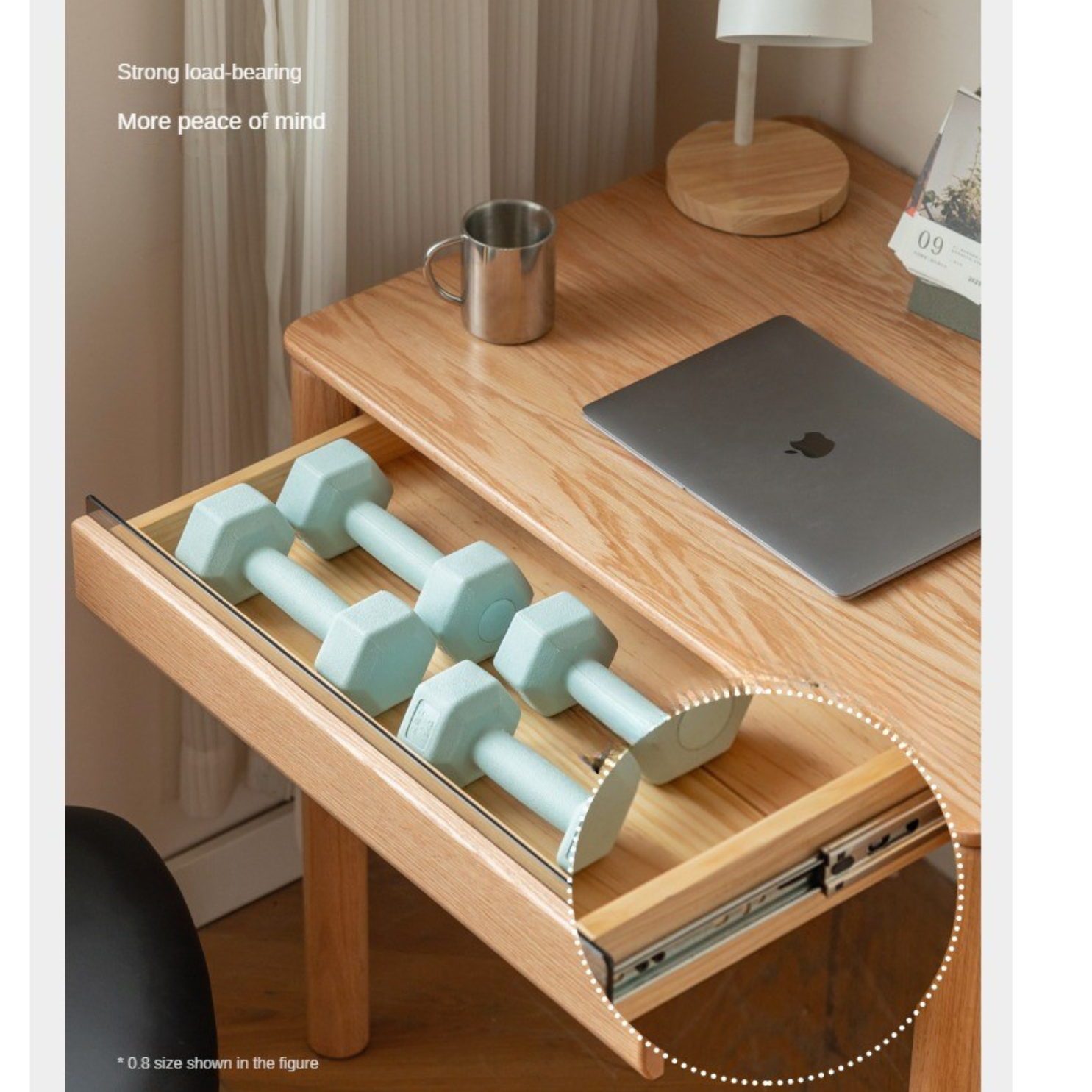 Oak Solid Wood Modern Writing Desk