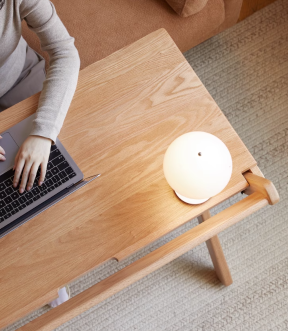 Oak solid wood modern folding table.