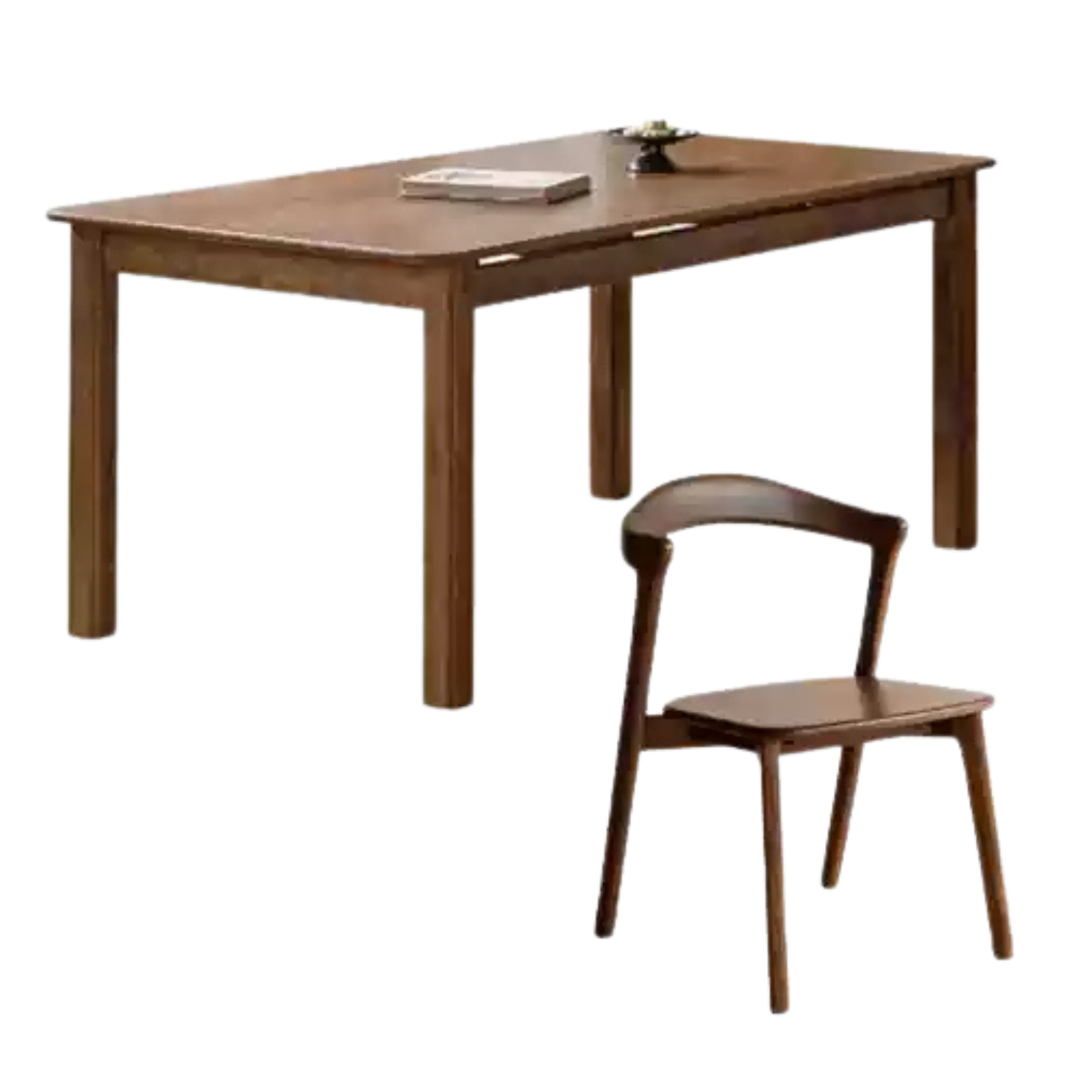 Black Walnut, Ash Solid Wood Dining Table.