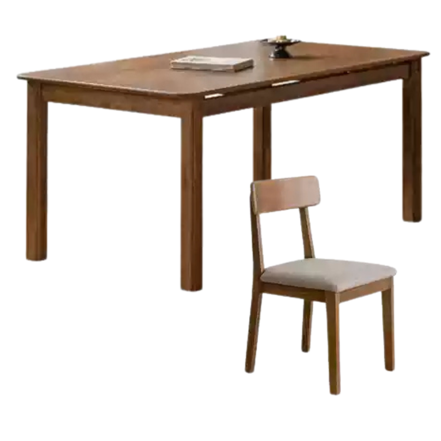 Black Walnut, Ash Solid Wood Dining Table.