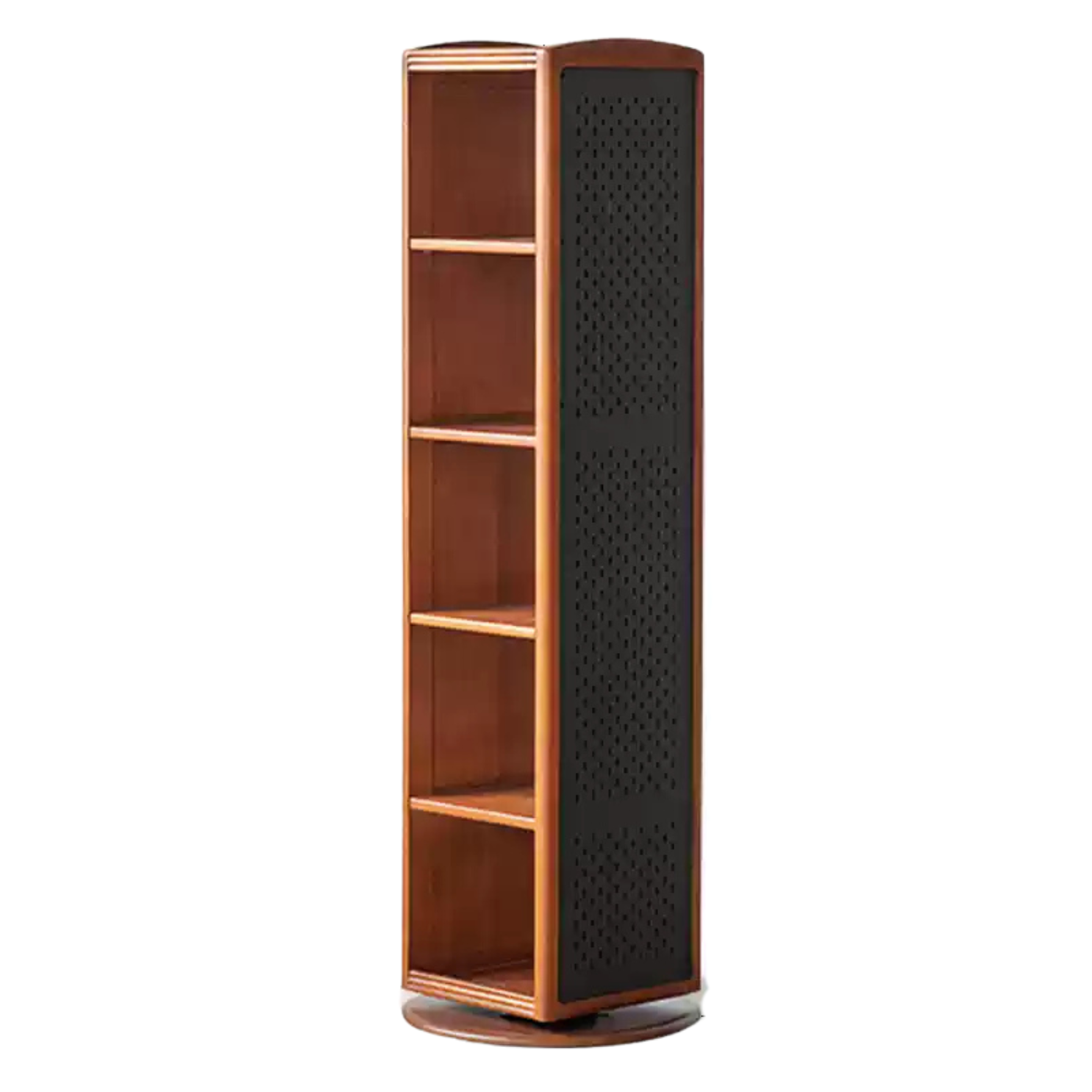 Poplar, Cherry Solid Wood Rotating Multi-Function Retro Mirror Bookshelf