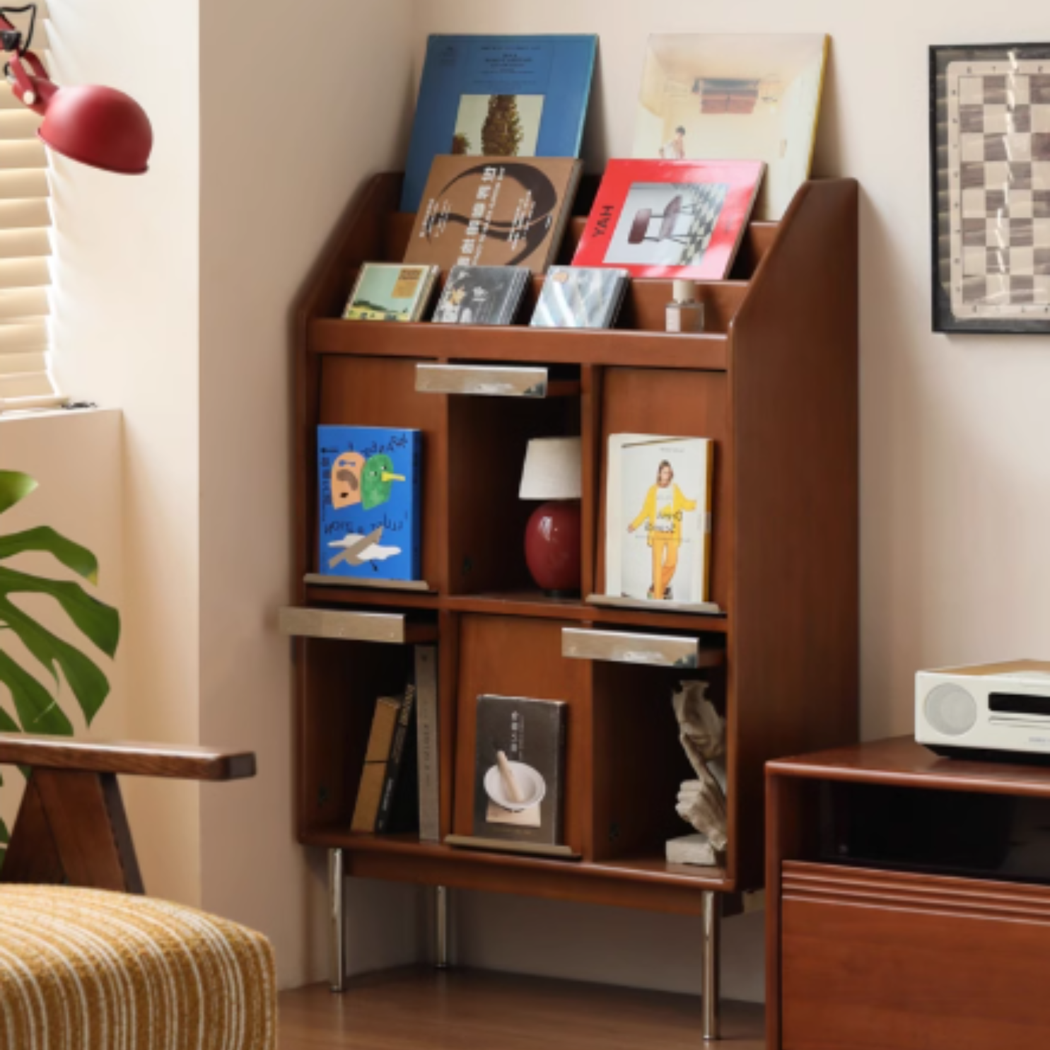 Poplar Solid Wood Household Bookcase.