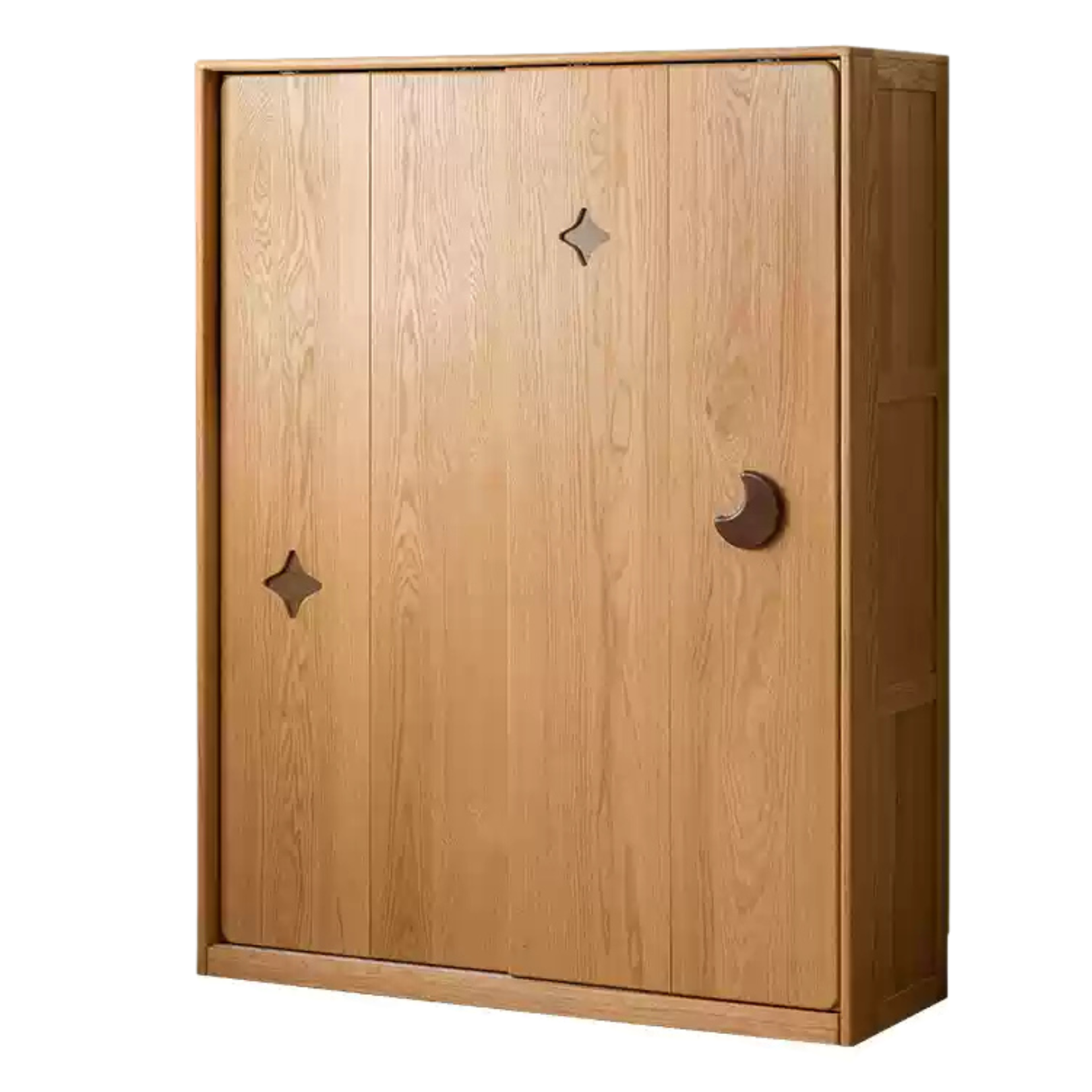 Oak Solid Wood Children's Sliding Door Wardrobe.