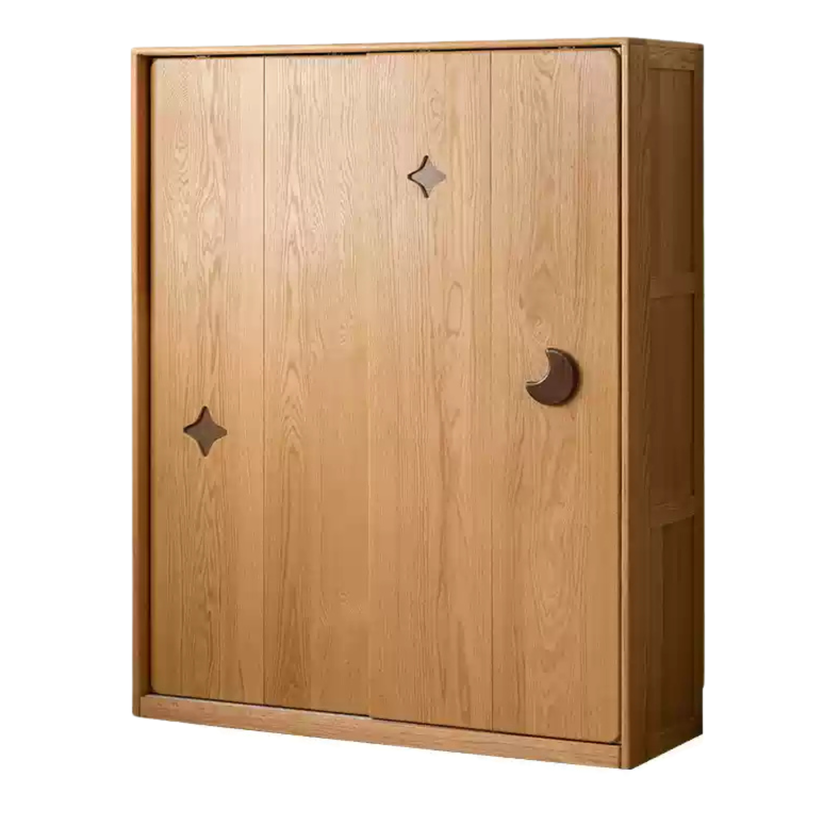 Oak Solid Wood Children's Sliding Door Wardrobe.