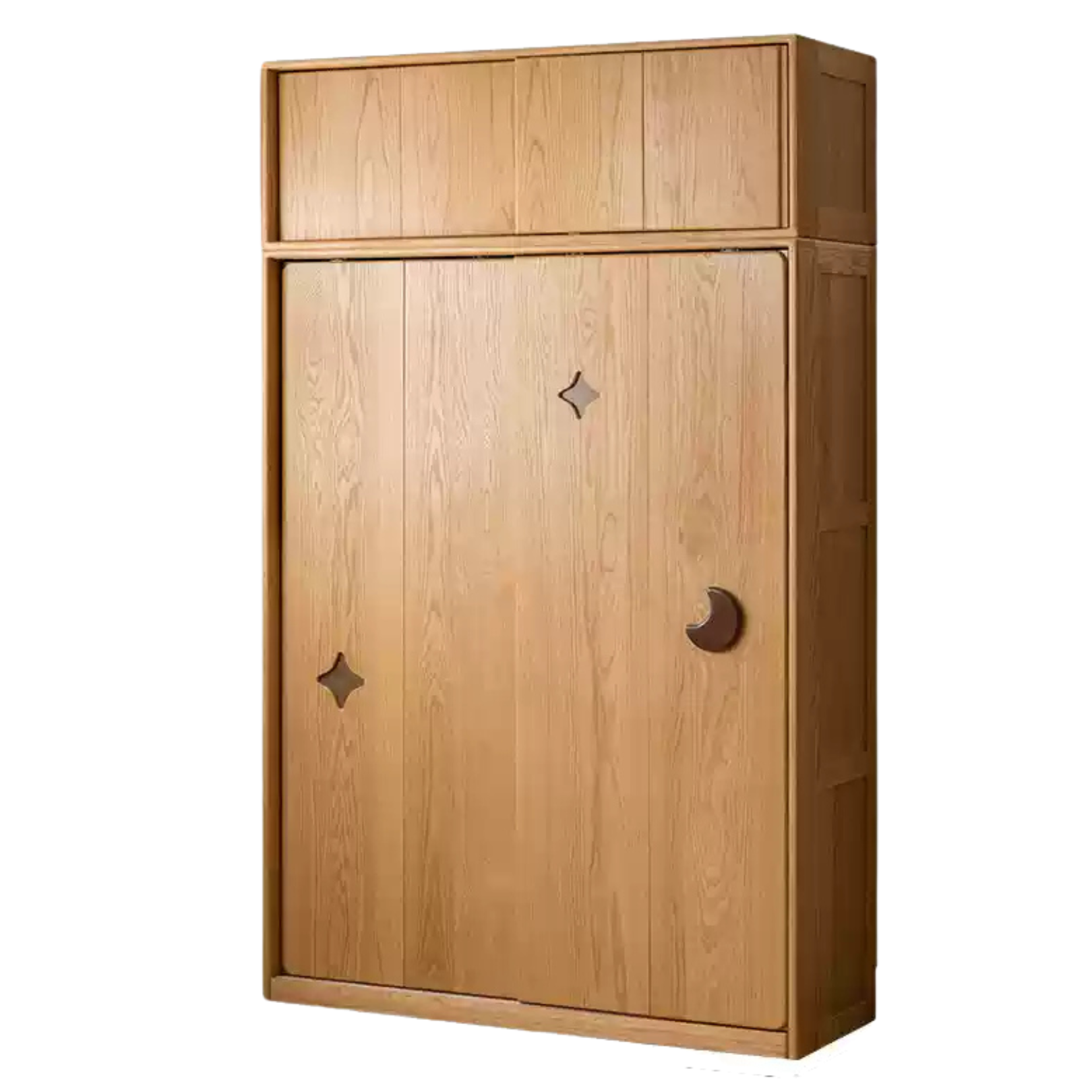 Oak Solid Wood Children's Sliding Door Wardrobe.