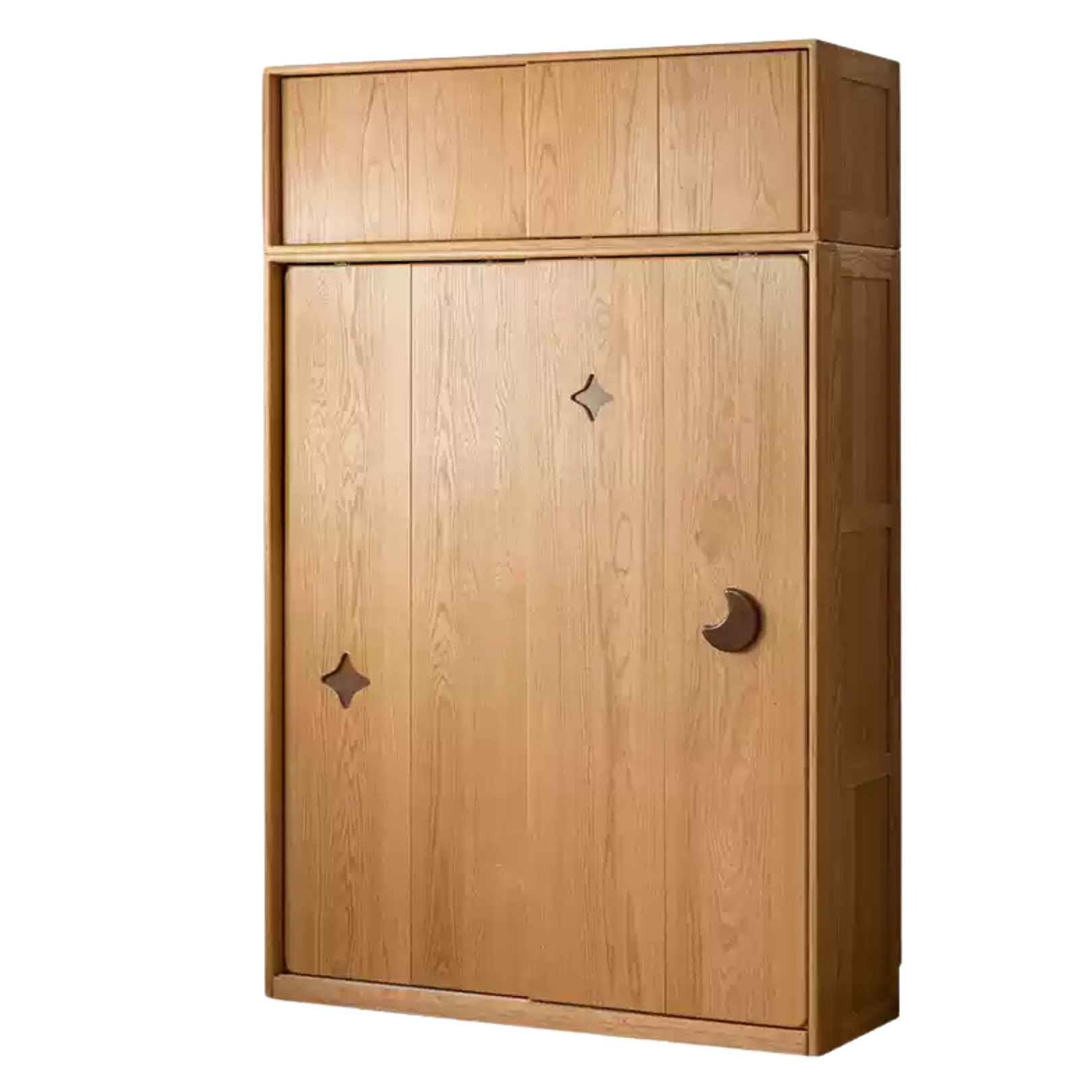 Oak Solid Wood Children's Sliding Door Wardrobe.