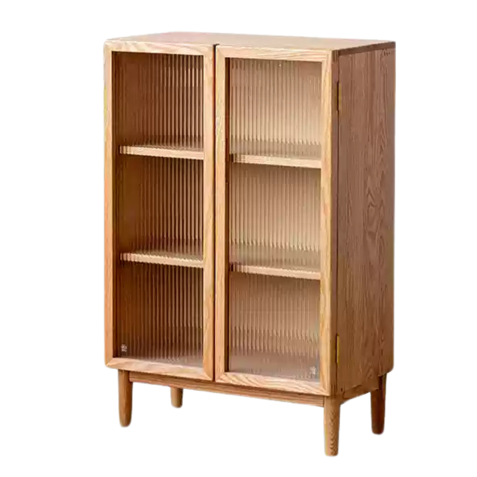 Oak, Beech Solid Wood Modern Side Cabinet.