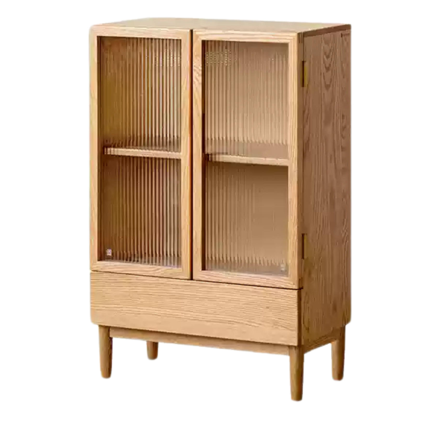 Oak, Beech Solid Wood Modern Side Cabinet.