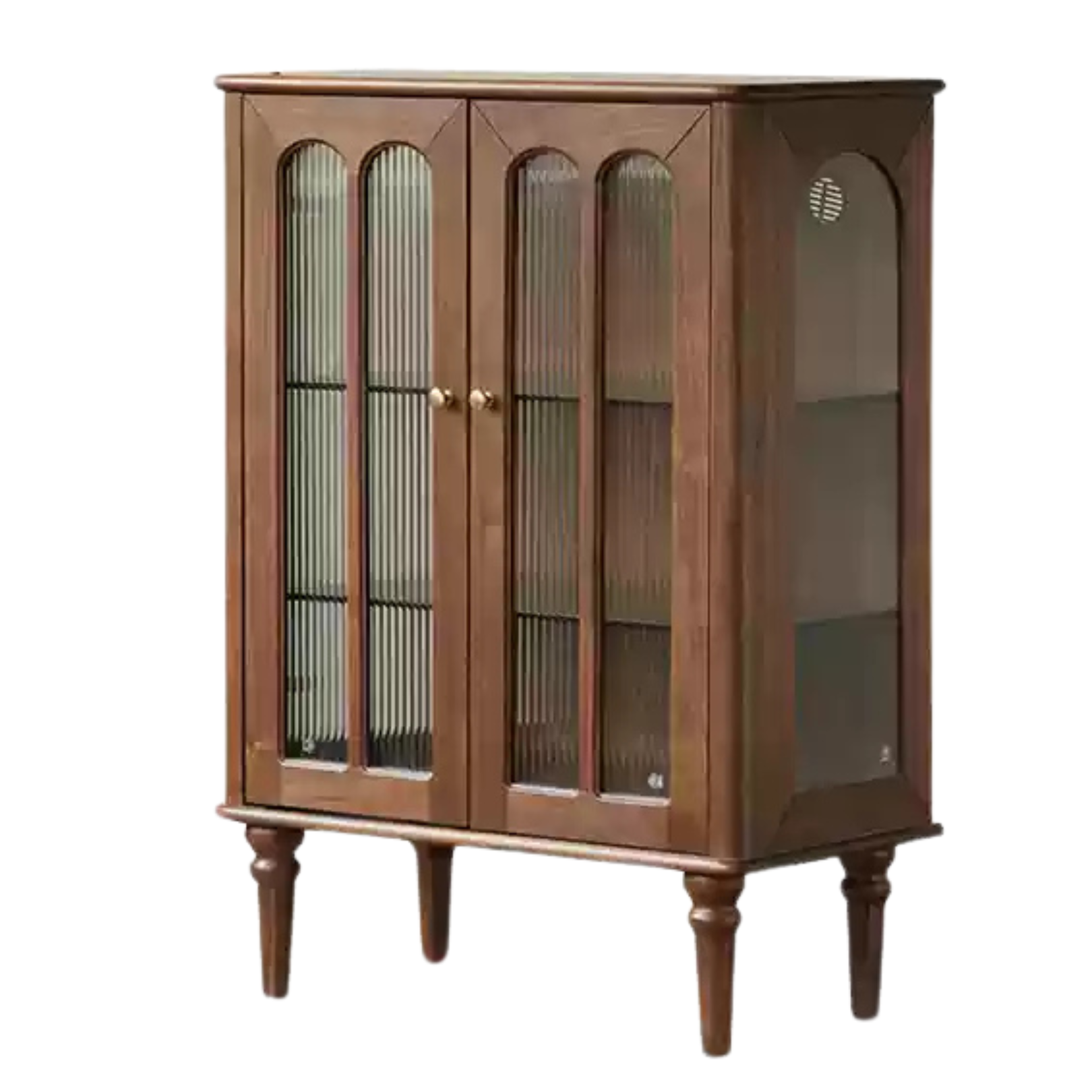 Black Walnut Solid Wood Retro Side Cabinet.