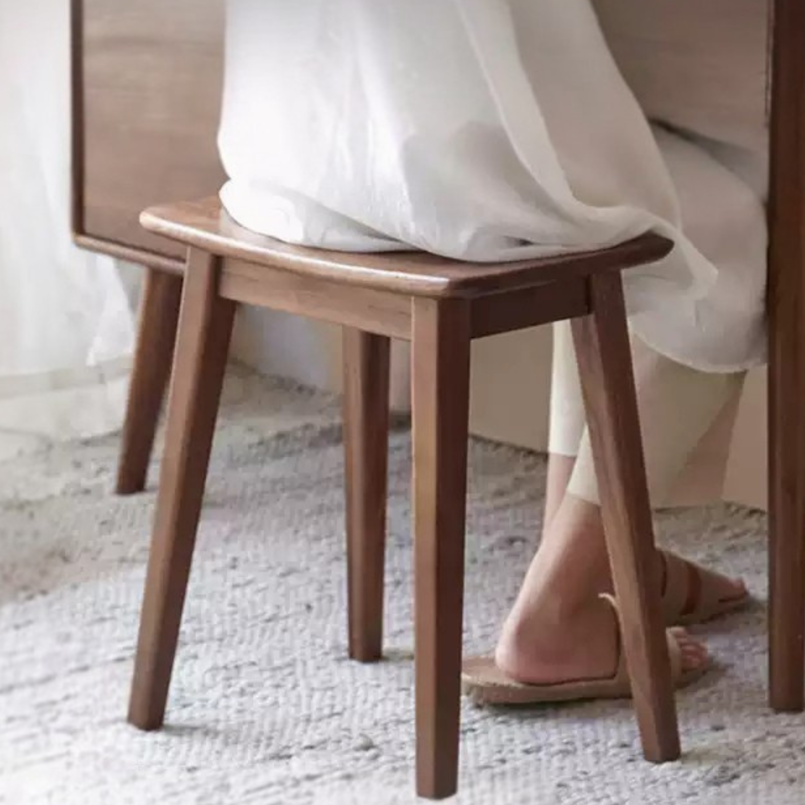 Black Walnut, Ash, Oak Makeup Stool Dressing Stool