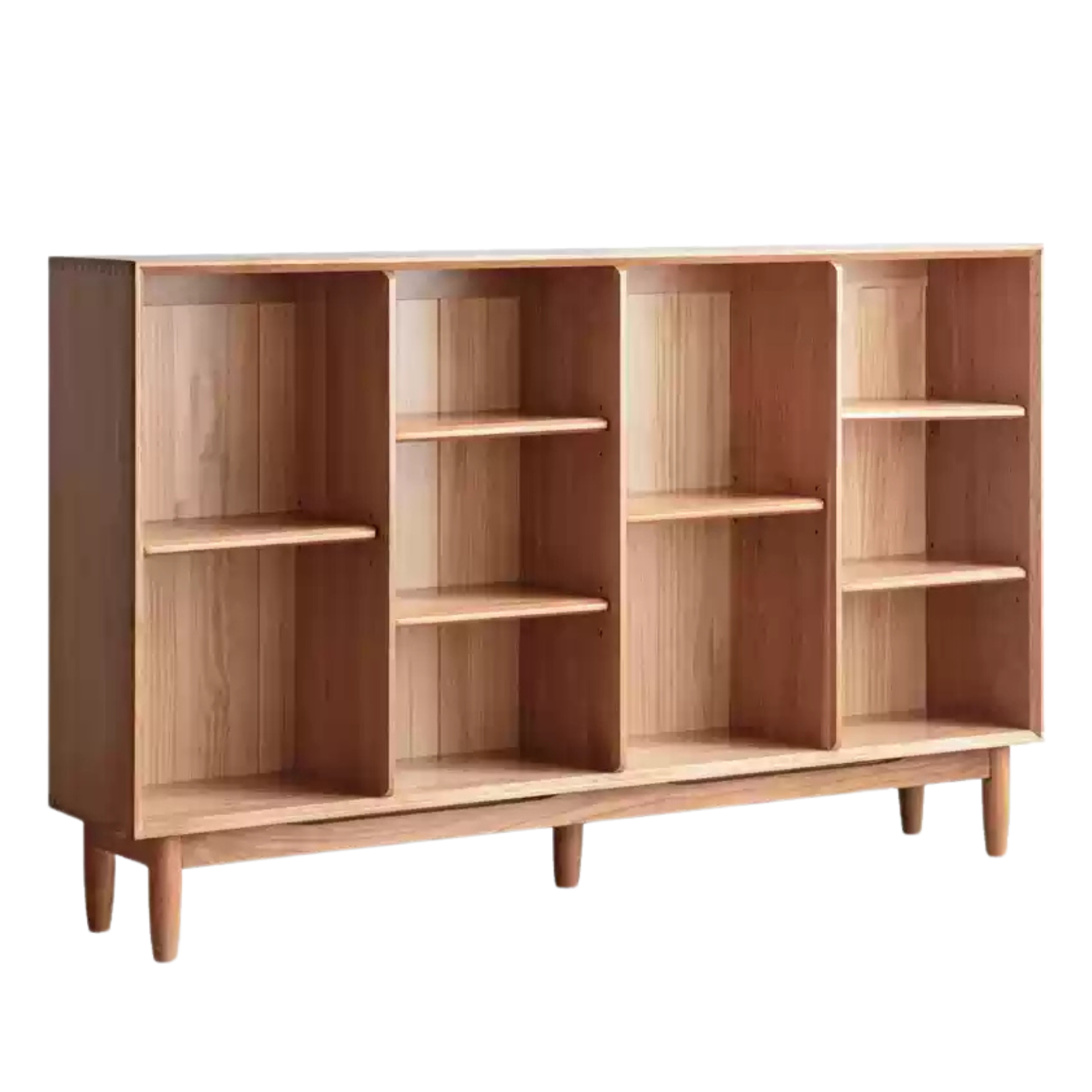 Oak, Ash Solid Wood Integrated Display Bookcase.