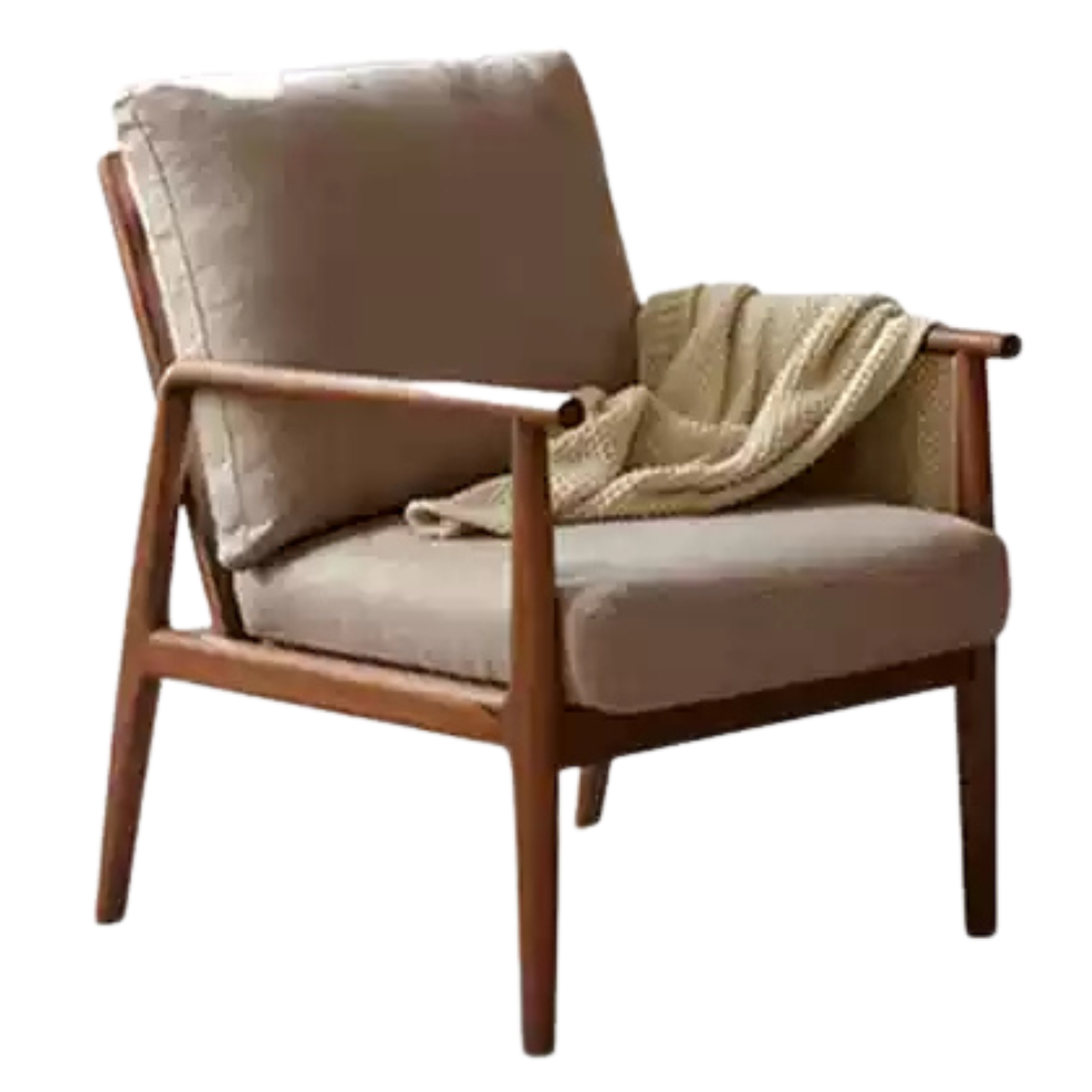 Black Walnut, Ash Solid Wood Backrest Leisure Sofa Chair.