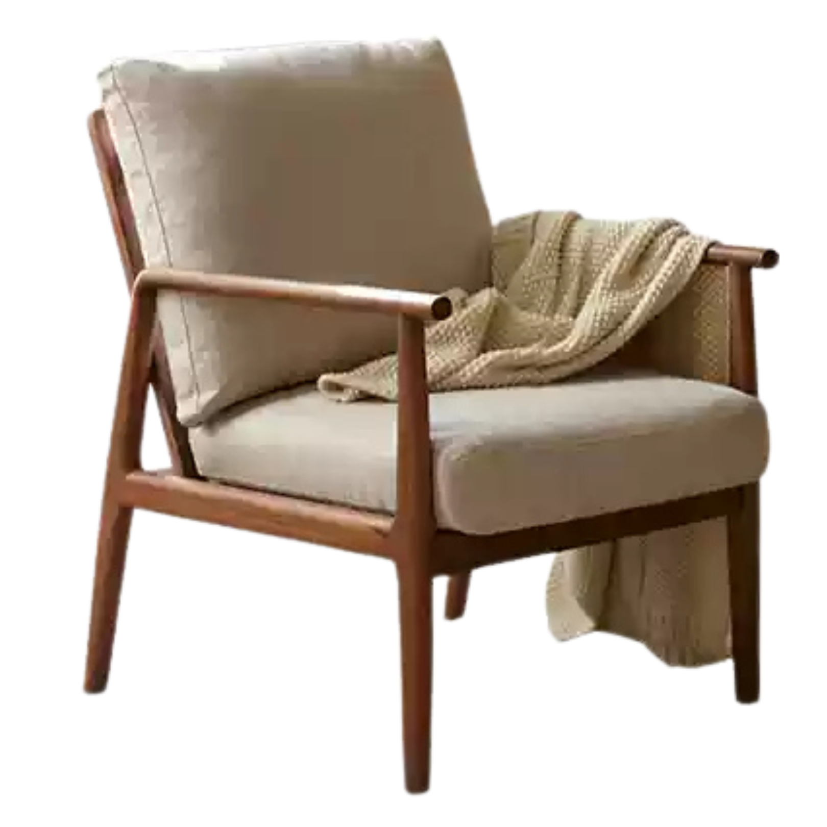 Black Walnut, Ash Solid Wood Backrest Leisure Sofa Chair.