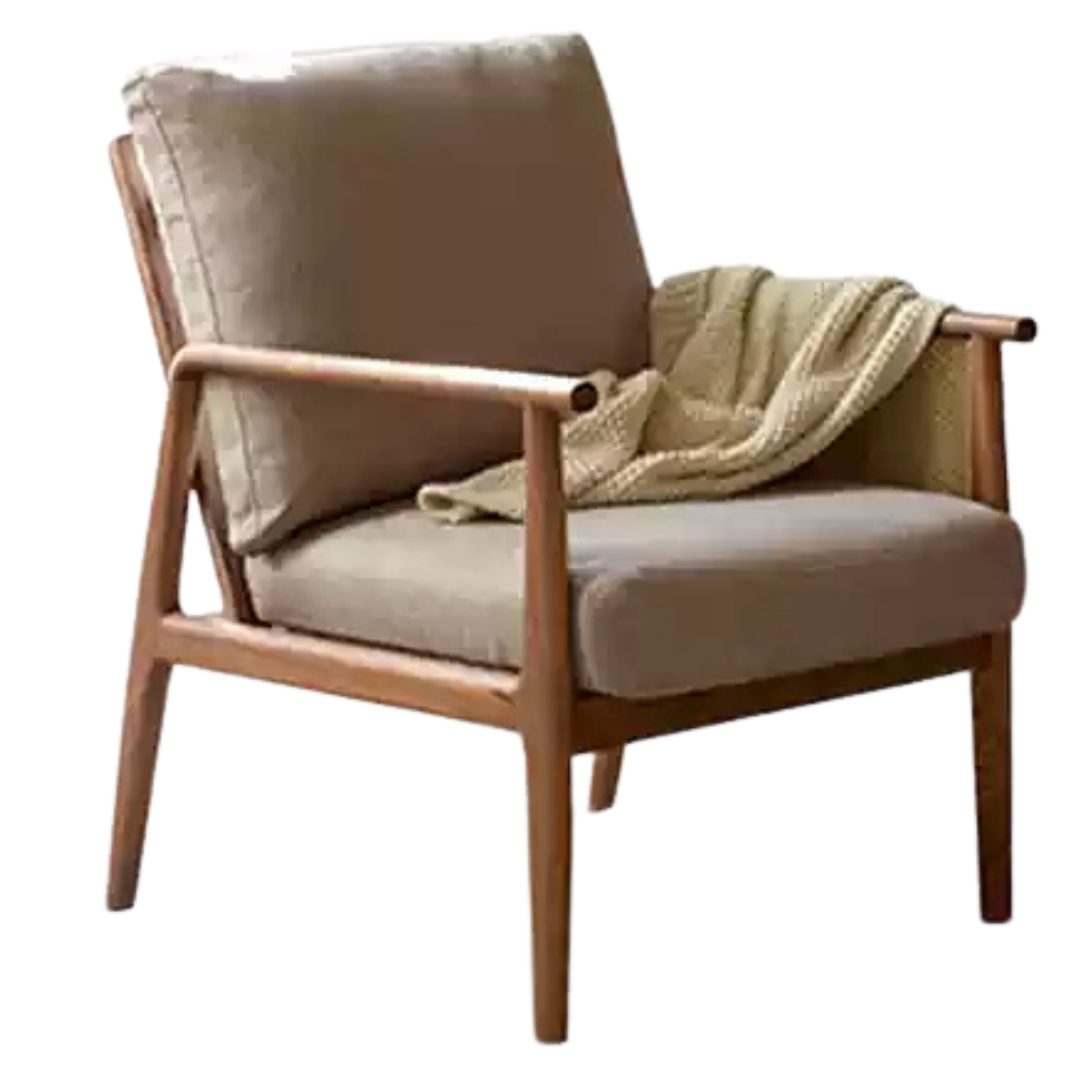 Black Walnut, Ash Solid Wood Backrest Leisure Sofa Chair.