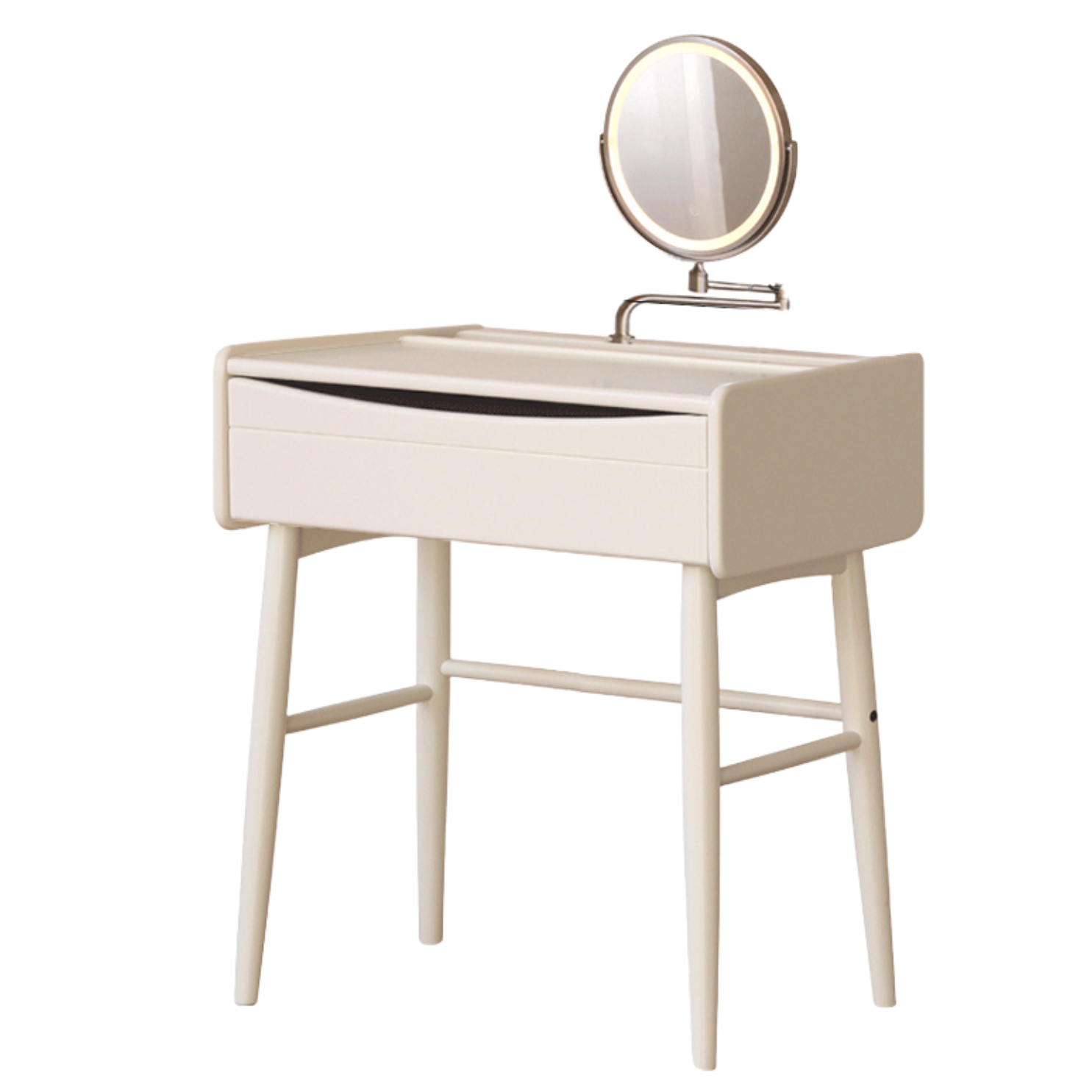 Solid Rubberwood Small White Vanity Table.