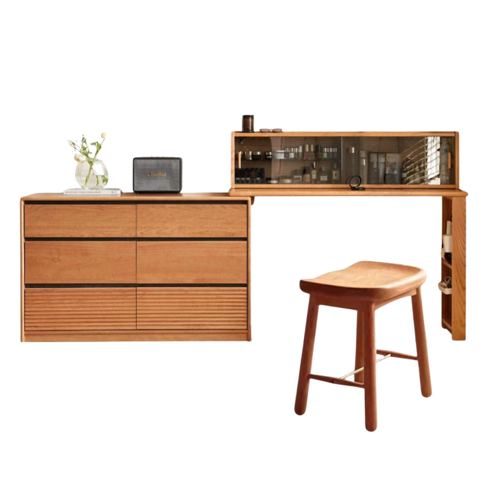 Cherry Solid Wood Retro Dressing Table.