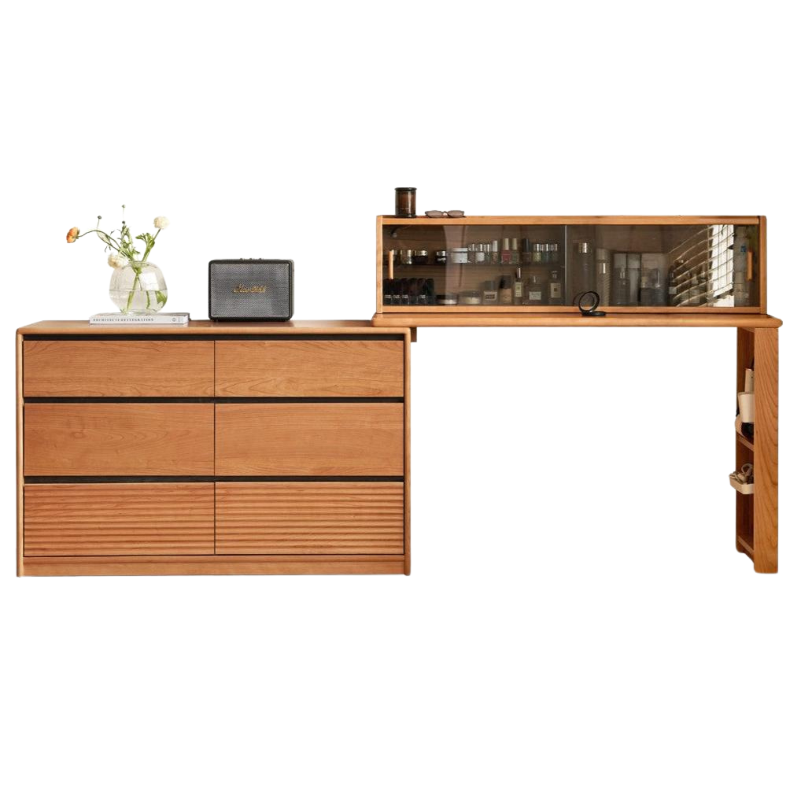 Cherry Solid Wood Retro Dressing Table.