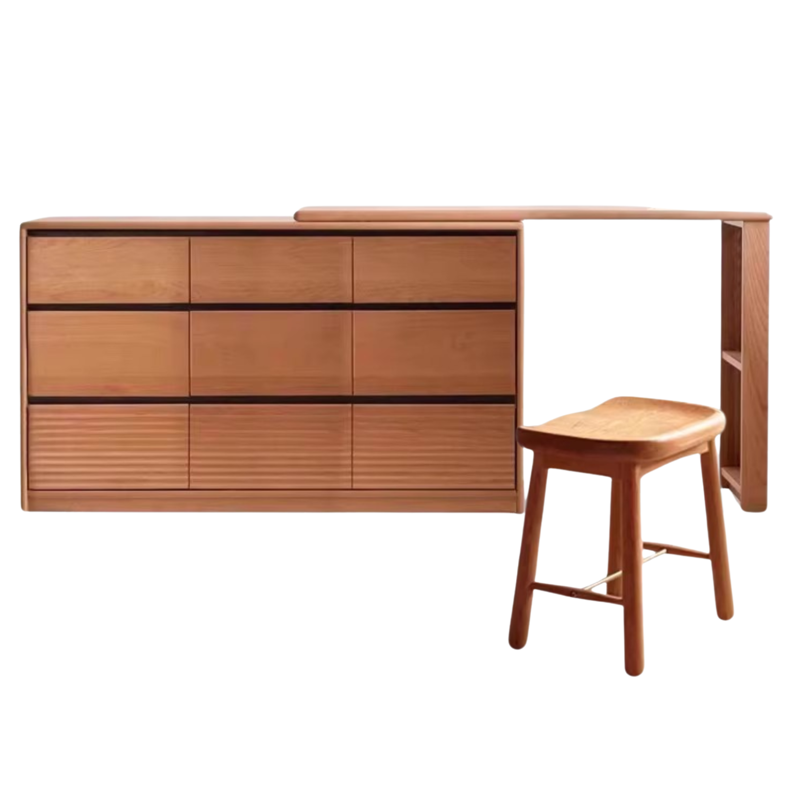Cherry Solid Wood Retro Dressing Table.