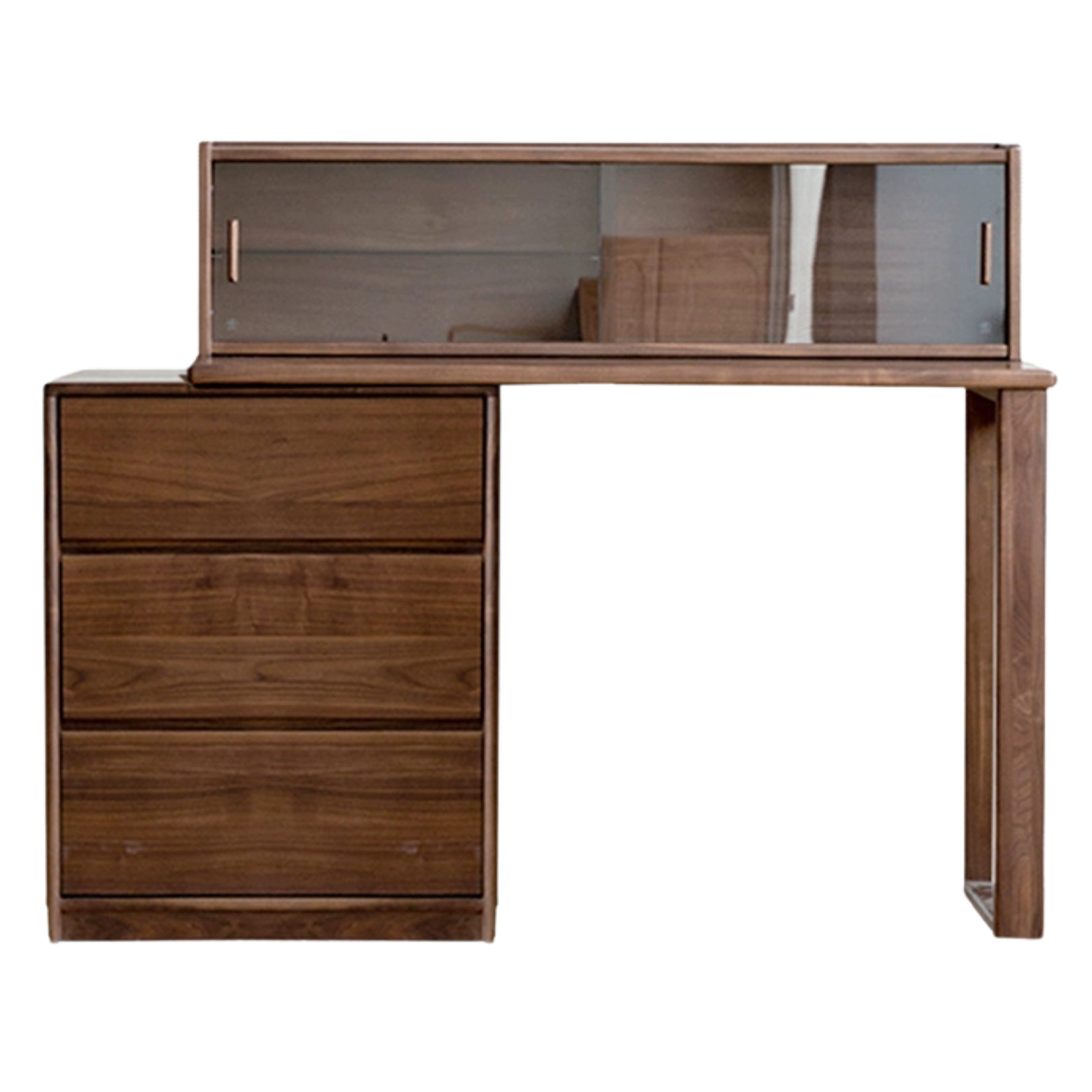 Black Walnut, Walnut Tree Solid Wood Retractable Dressing Table.