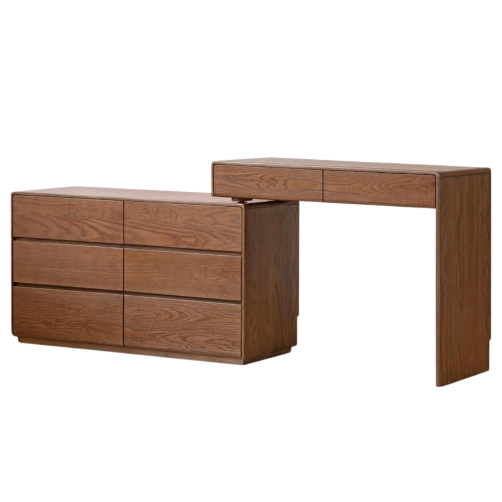 Oak Solid Wood Retro Style Retractable Dressing Table.