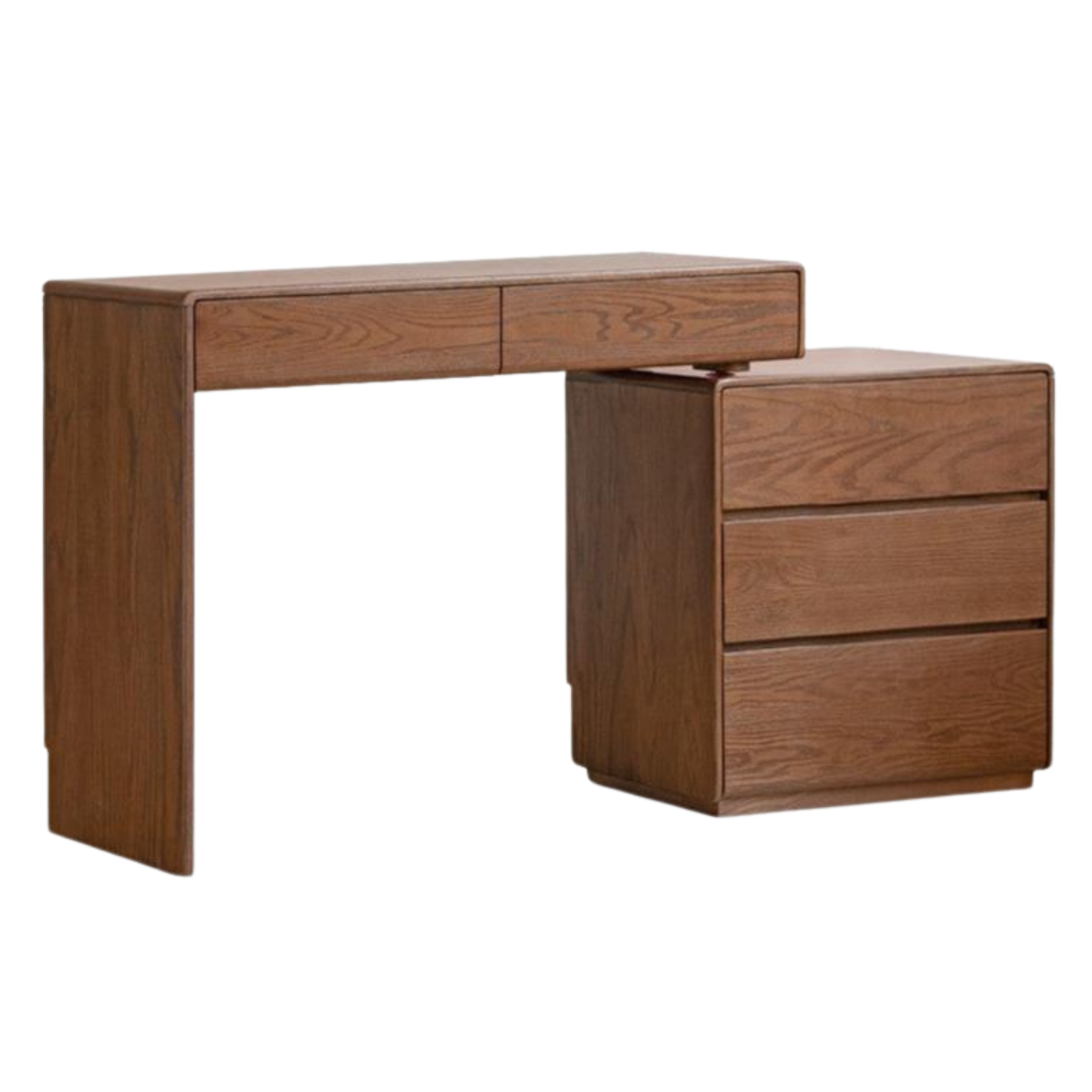 Oak Solid Wood Retro Style Retractable Dressing Table.