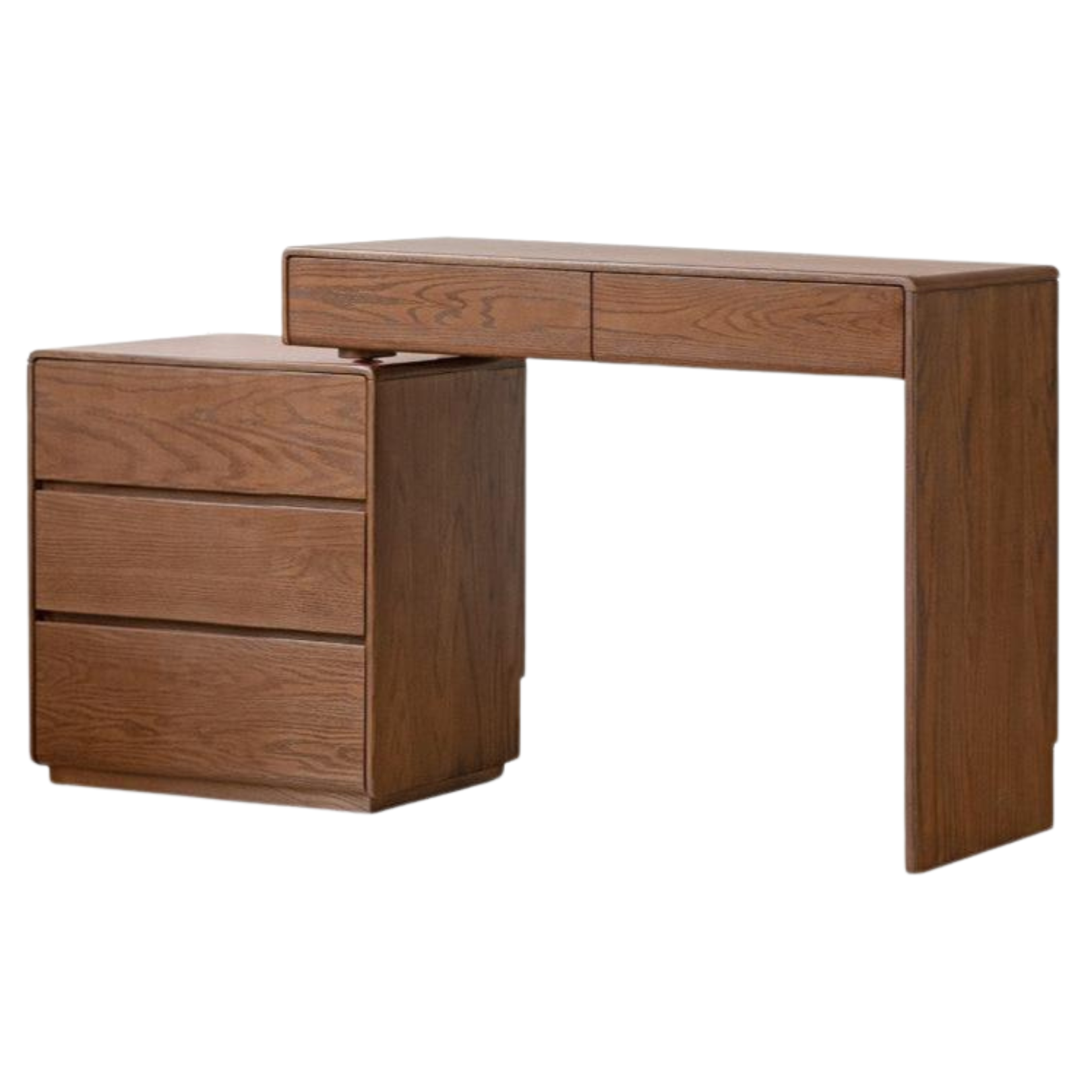 Oak Solid Wood Retro Style Retractable Dressing Table.