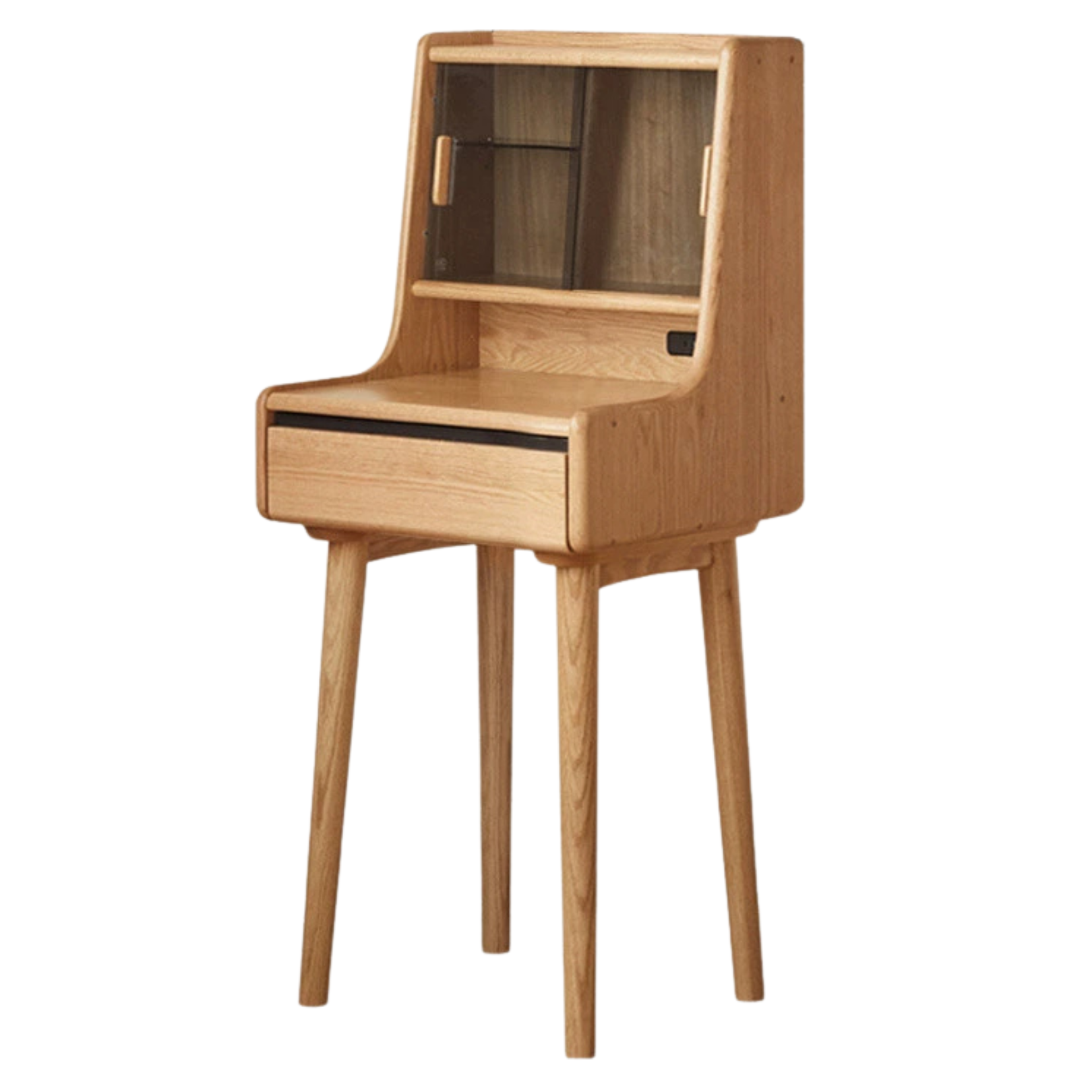 Oak, Ash Solid Wood Vanity Table with Shelf.