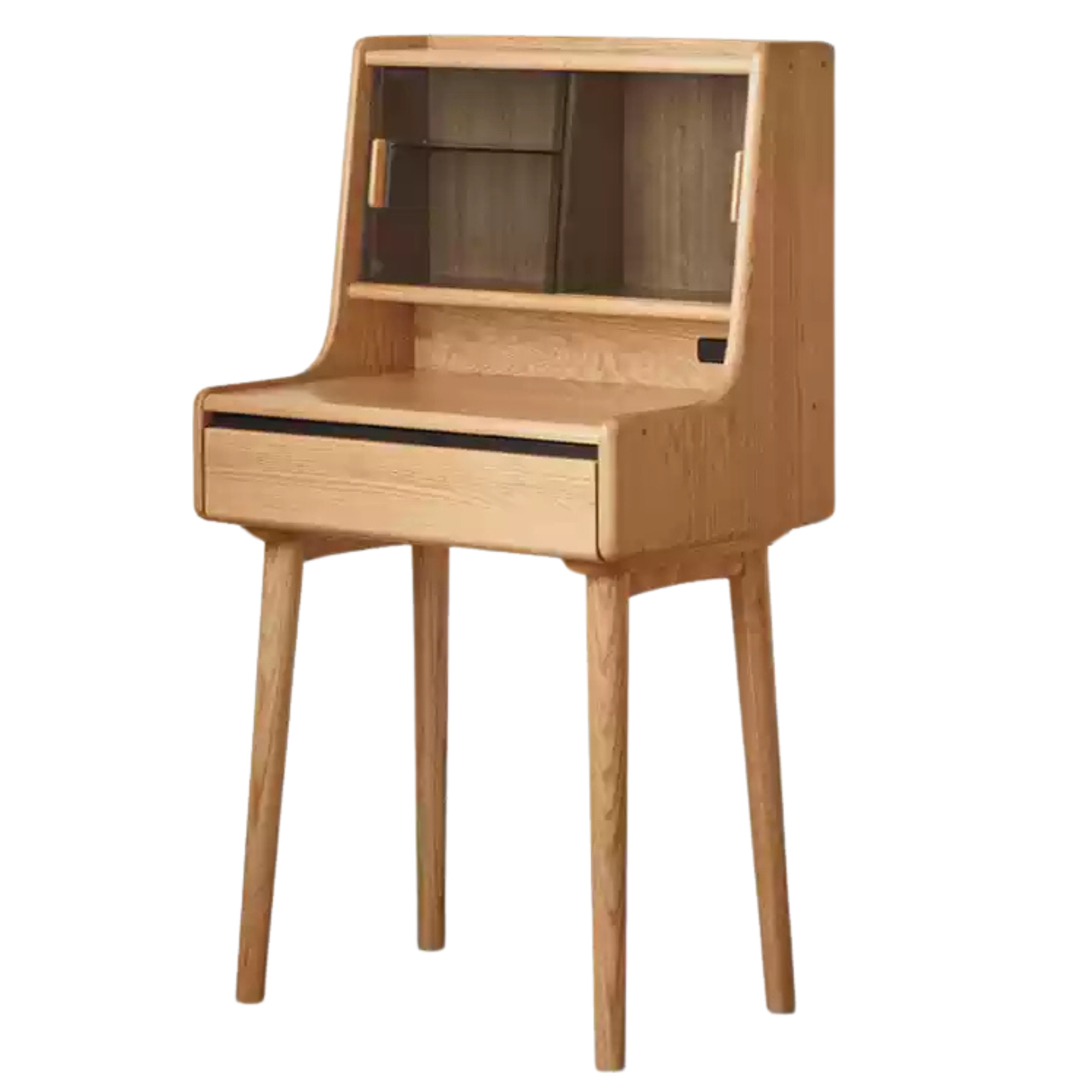 Oak, Ash Solid Wood Vanity Table with Shelf.