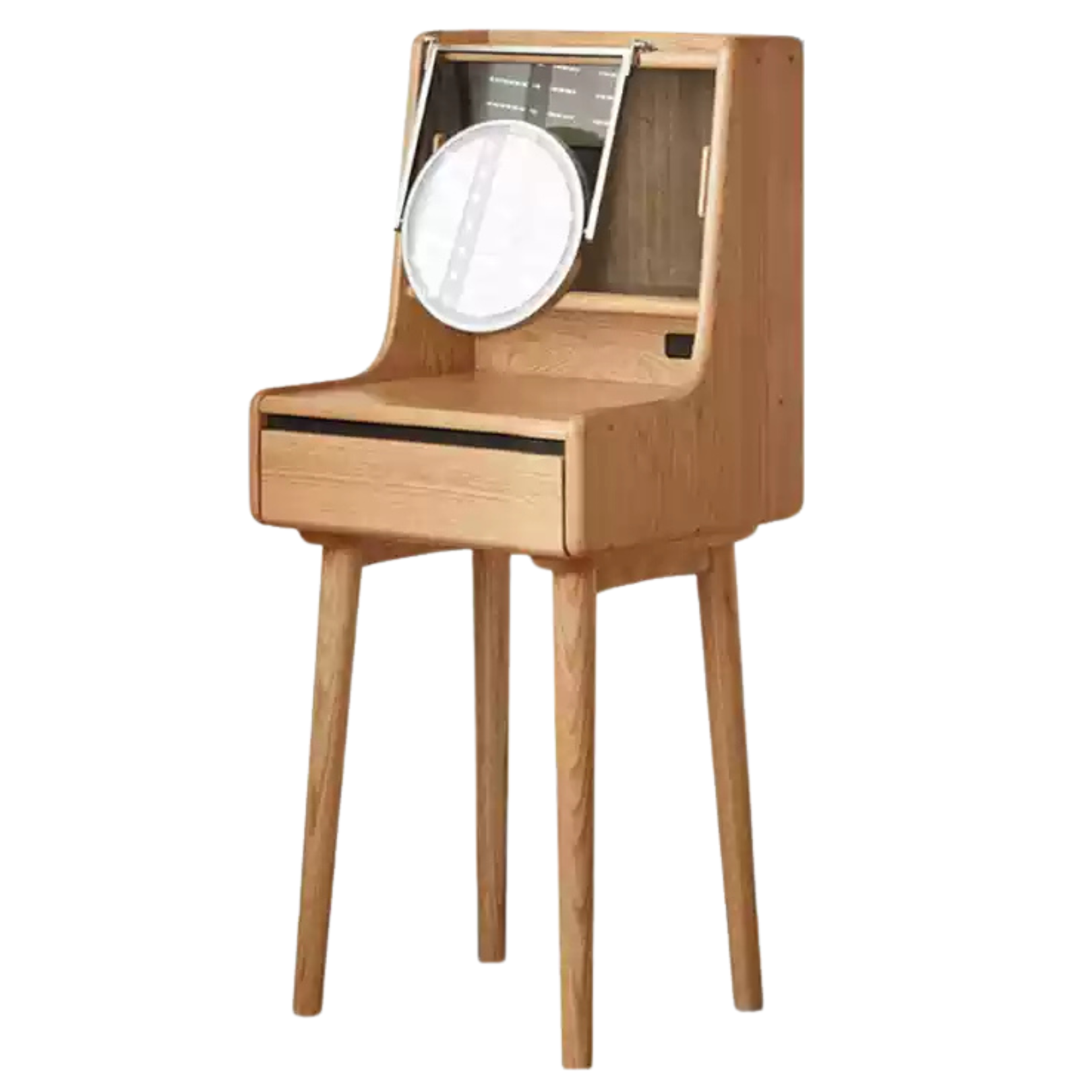 Oak, Ash Solid Wood Vanity Table with Shelf.