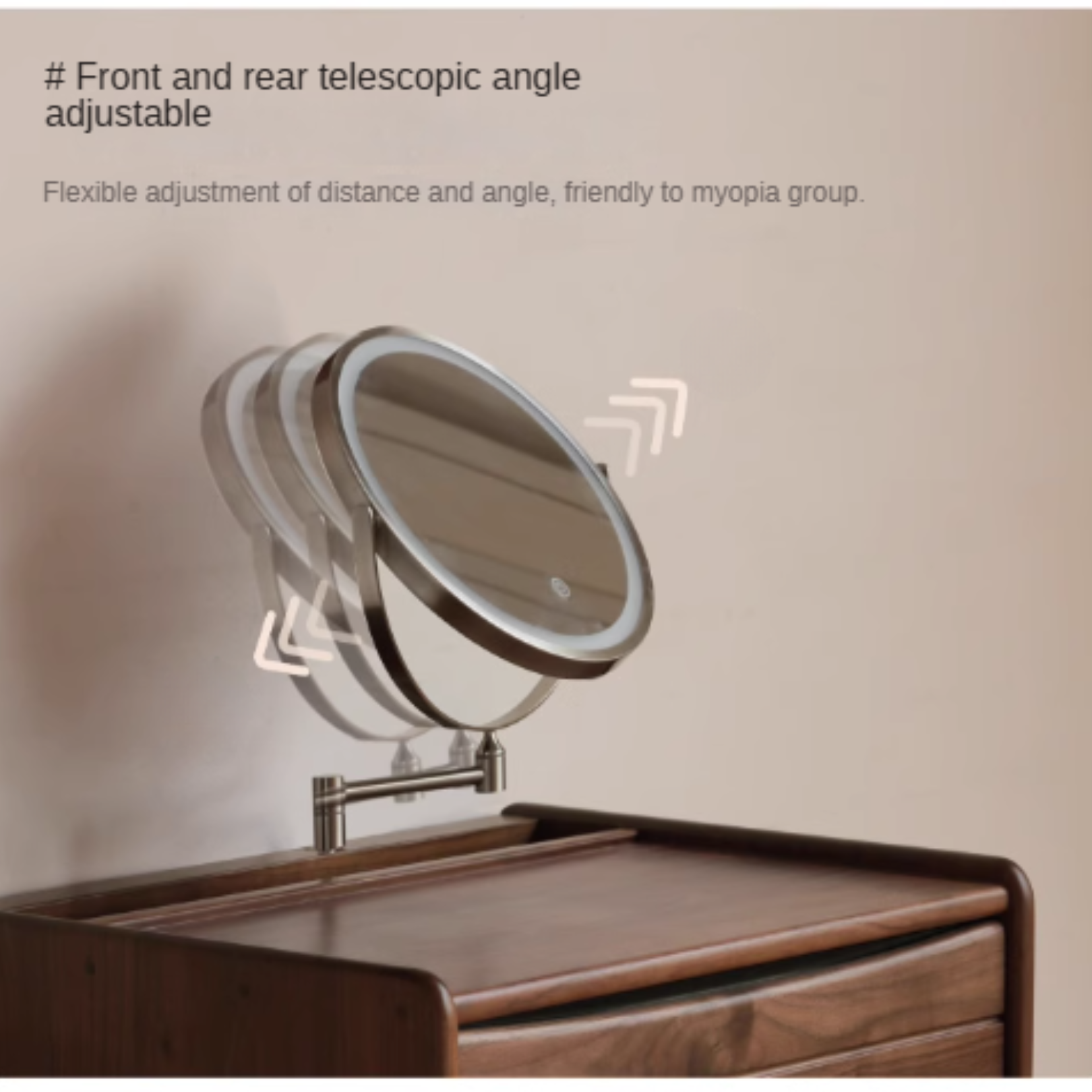 Black Walnut Solid Wood Dressing Table.