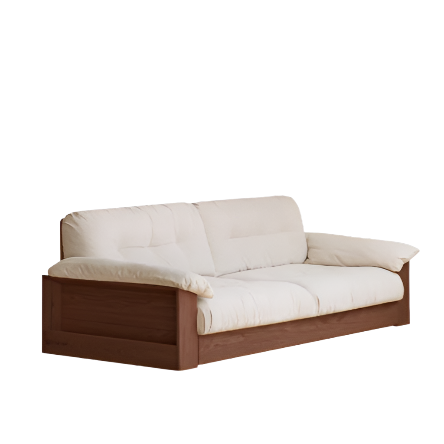Oak Solid Wood Floor Storage Sofa, Goose Down.