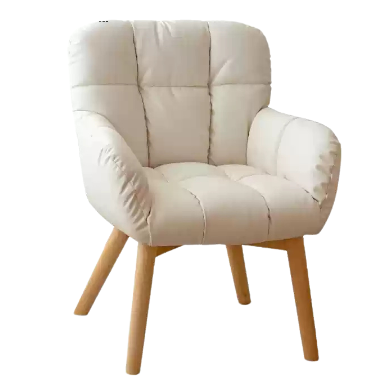 Organic Leather Cream Movable Makeup Chair