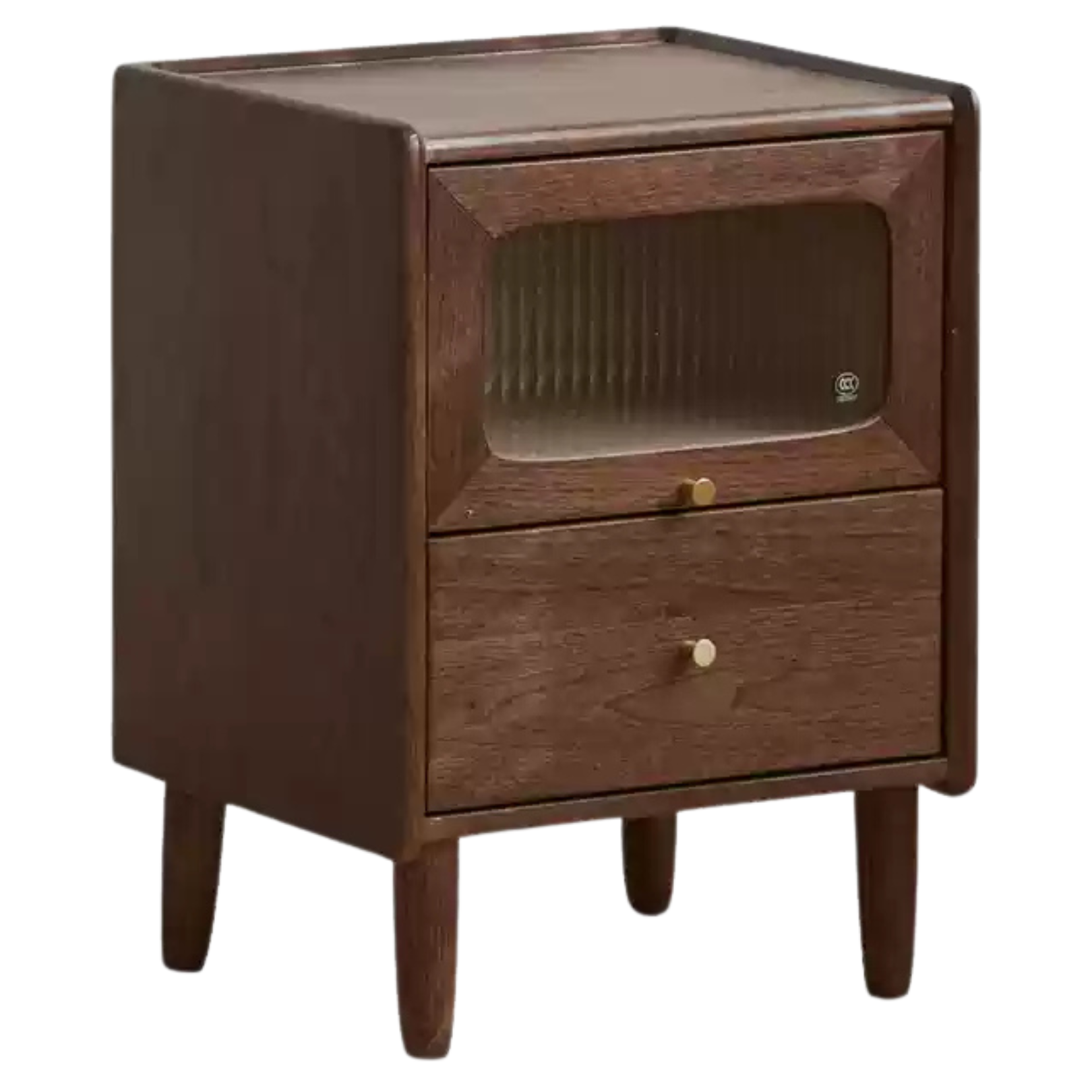 Black Walnut, Calpa Solid Wood Ultra-Narrow Nightstand.