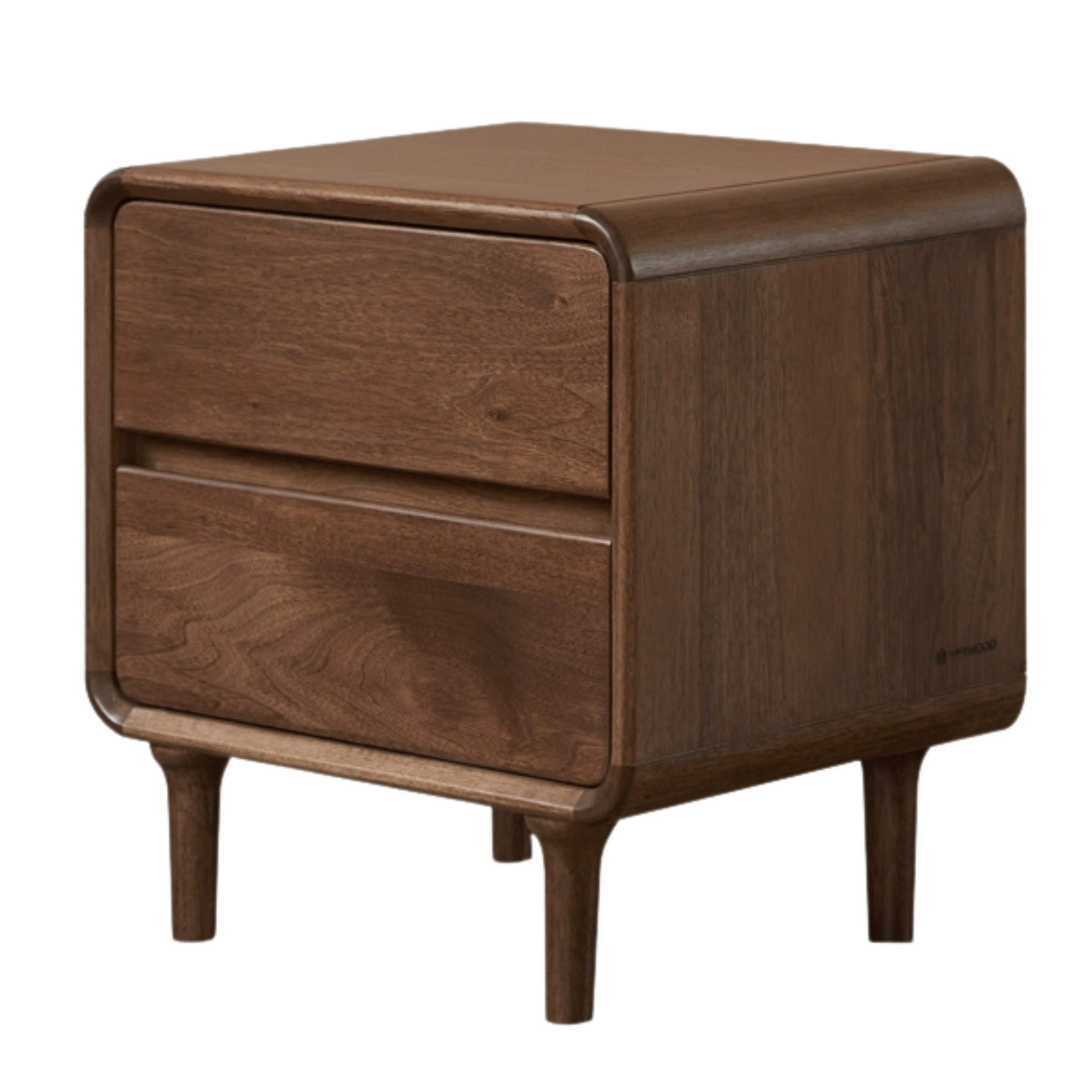 Black Walnut, Caluswood Solid Wood Minimalist Nightstand