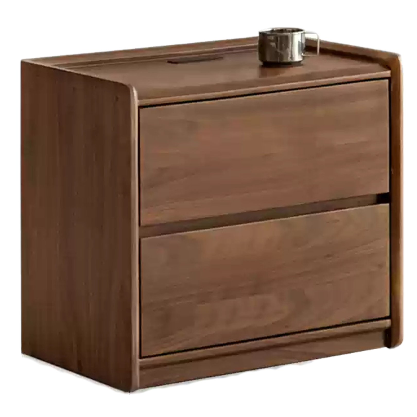 Sandalwood, Black Walnut Solid Wood Nightstand.