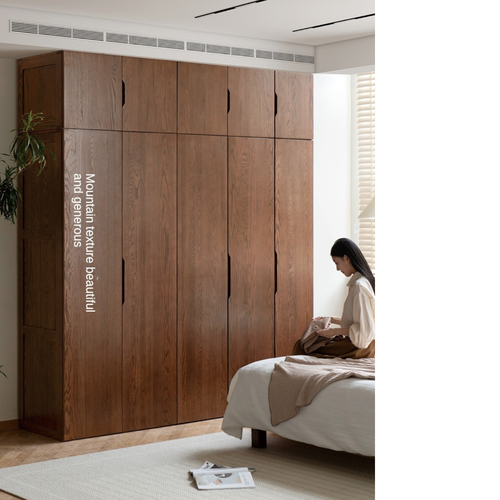 Oak Solid Wood Modern Wardrobe.